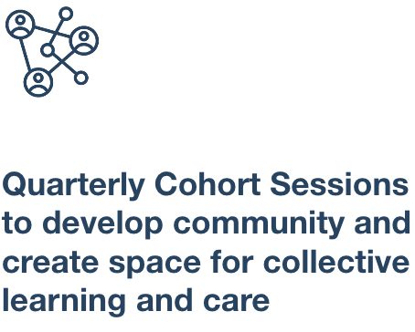 Quarterly Cohort Sessions to develop community and create space for collective learning and care