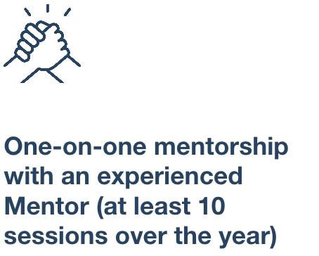 One-on-one mentorship with an experienced Mentor (at least 10 sessions over the year)