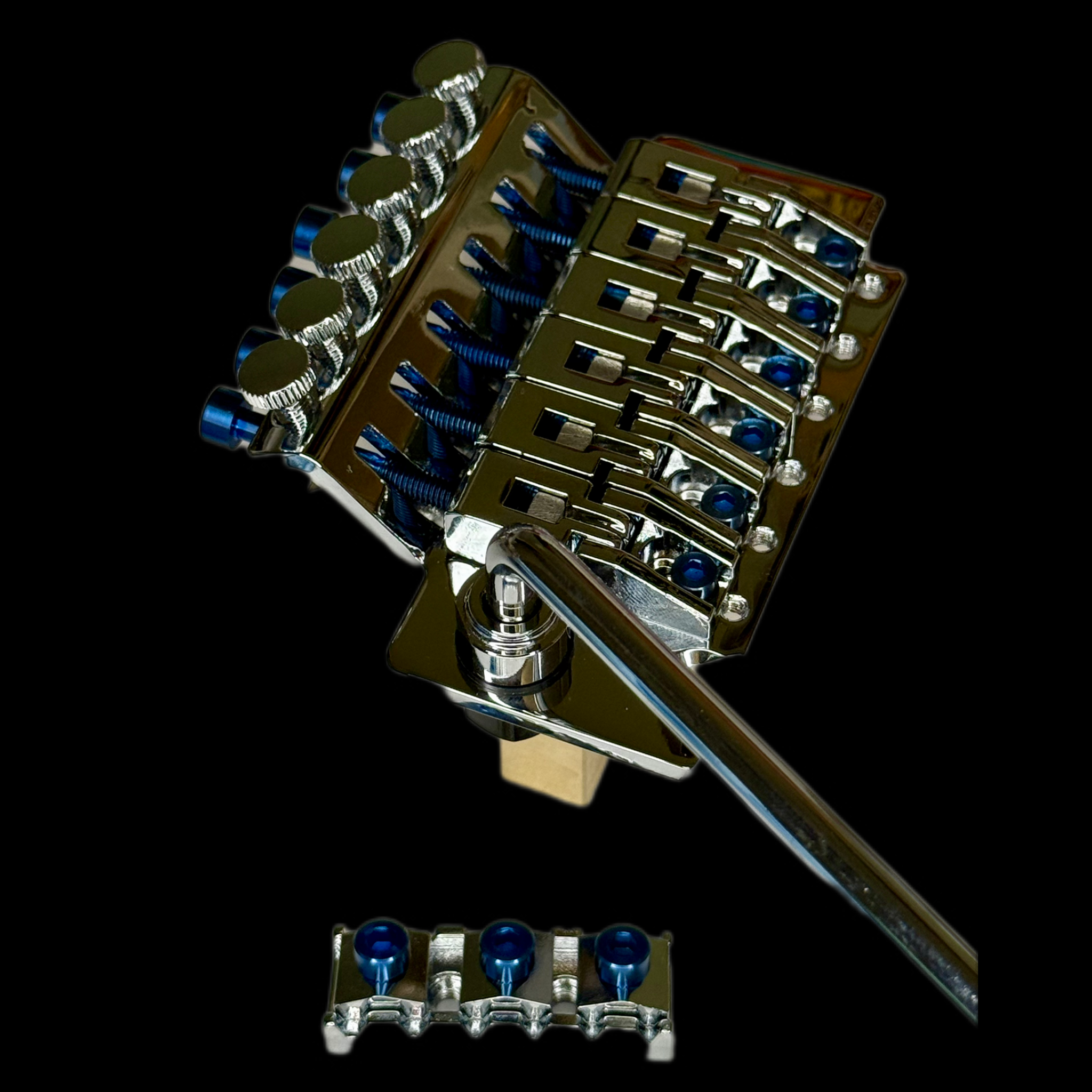 SuperStrat Syndicate - Hot Rod Tremolo System - Blue Bomber - Titanium & Brass