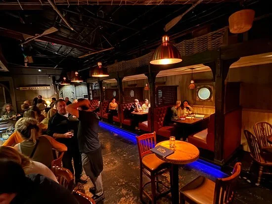 Relaxed lounge filled with people