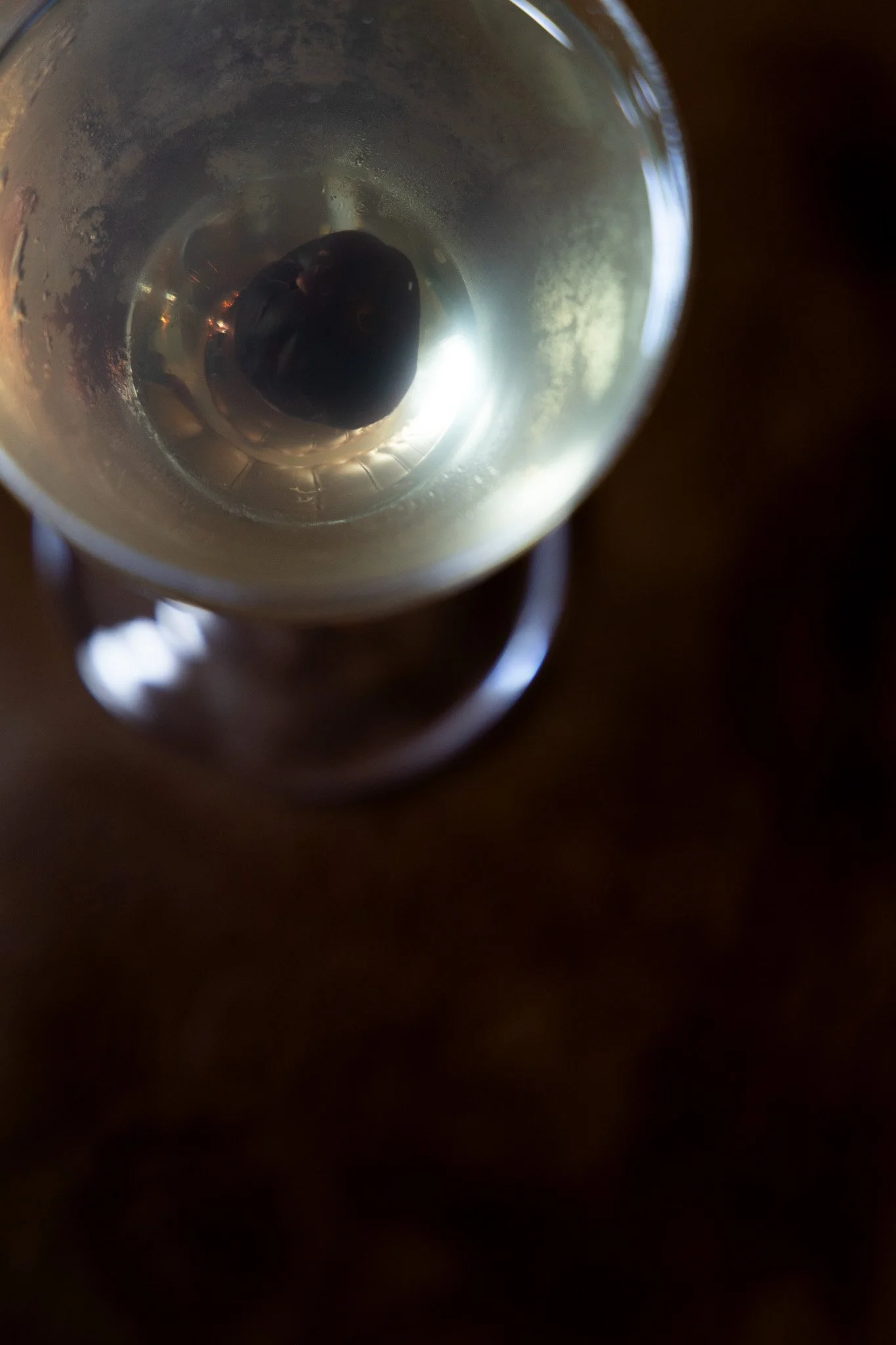 A top view of a cocktail.