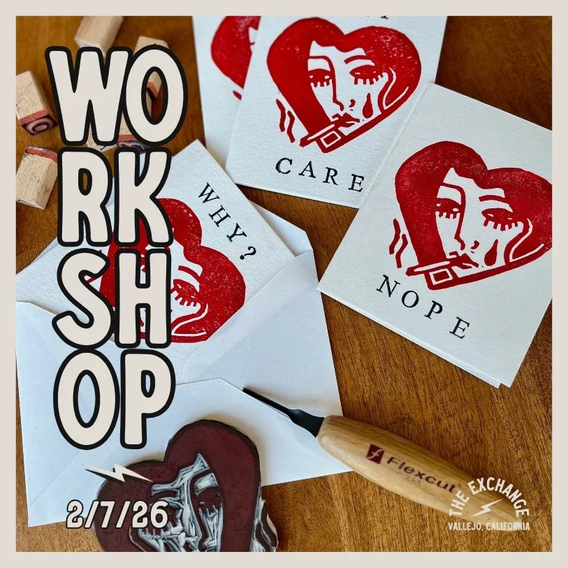 Block Printed Valentine Cards