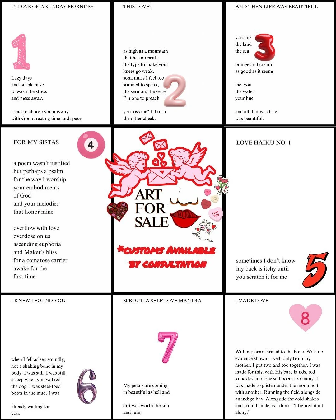 Love isn&rsquo;t always easy to put into words, but it&rsquo;s sacred enough to try.

I&rsquo;m officially opening up shop ahead of #valentines day to help you share an original, poetic sentiment with the one(s) you love. Whether you want to say some