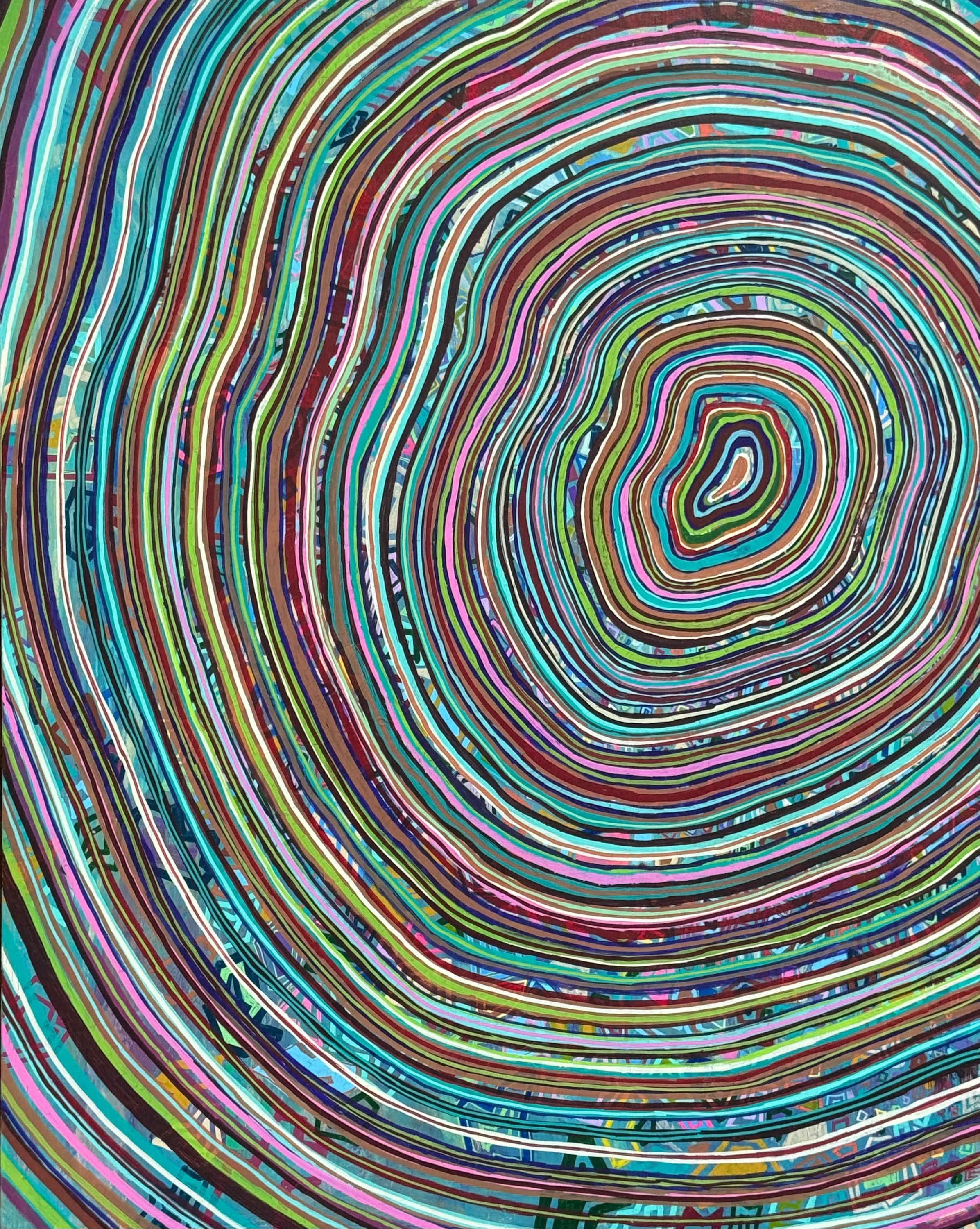 Lasting Refrain, 2026, 16" by 20" acrylic on wood panel (on display at Atelier Modern in Larchmont)