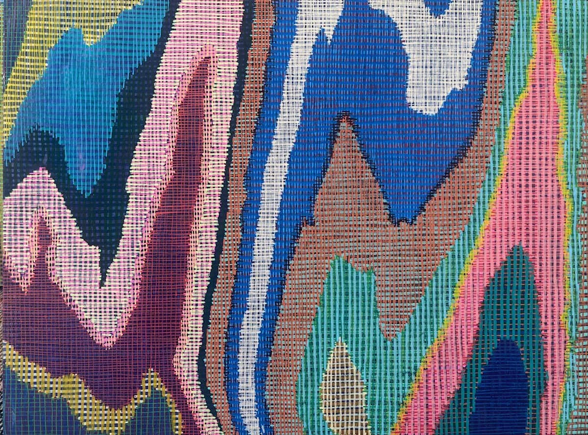 Chasing the Storm, 2025, 16" by 20" acrylic on wood panel (on display at Atelier Modern in Larchmont)