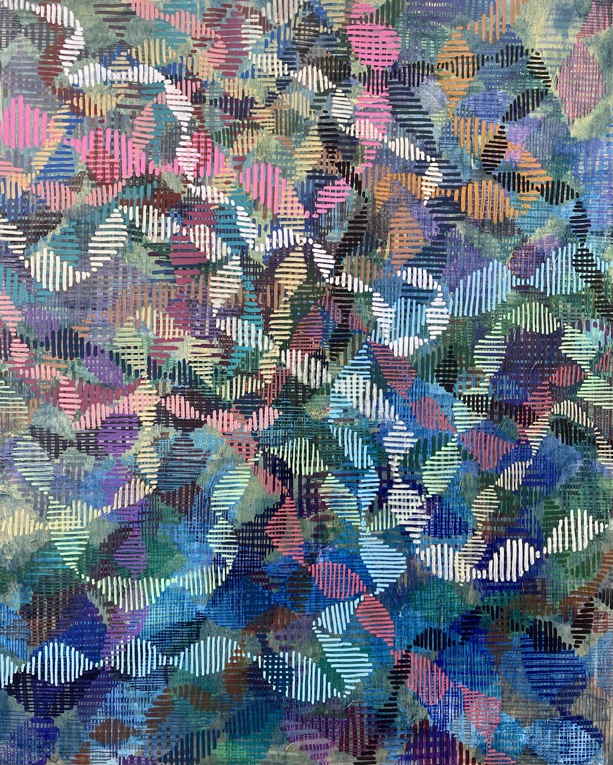 Unwinding, 2024
16" by 20" acrylic on wood panel
