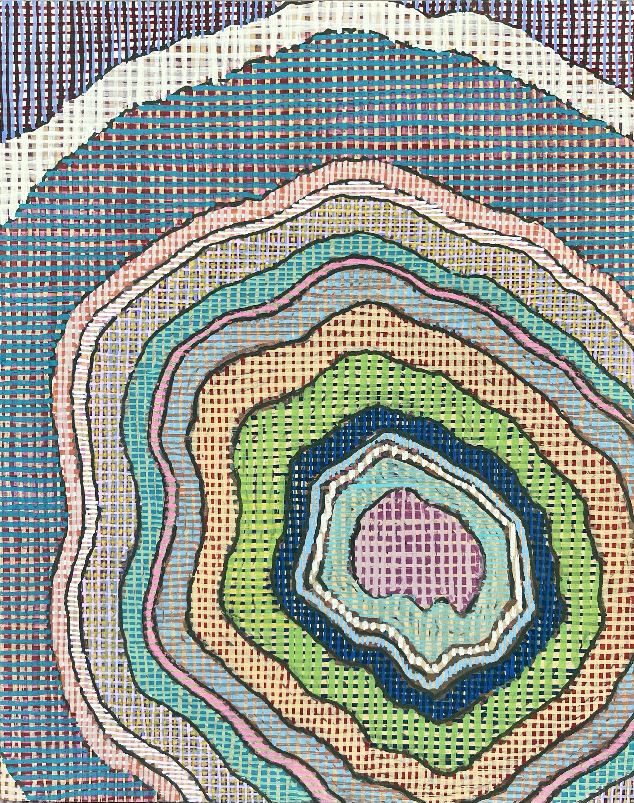 Tracing the Echoes, 2025
9.5" by 11.5" acrylic on wood panel