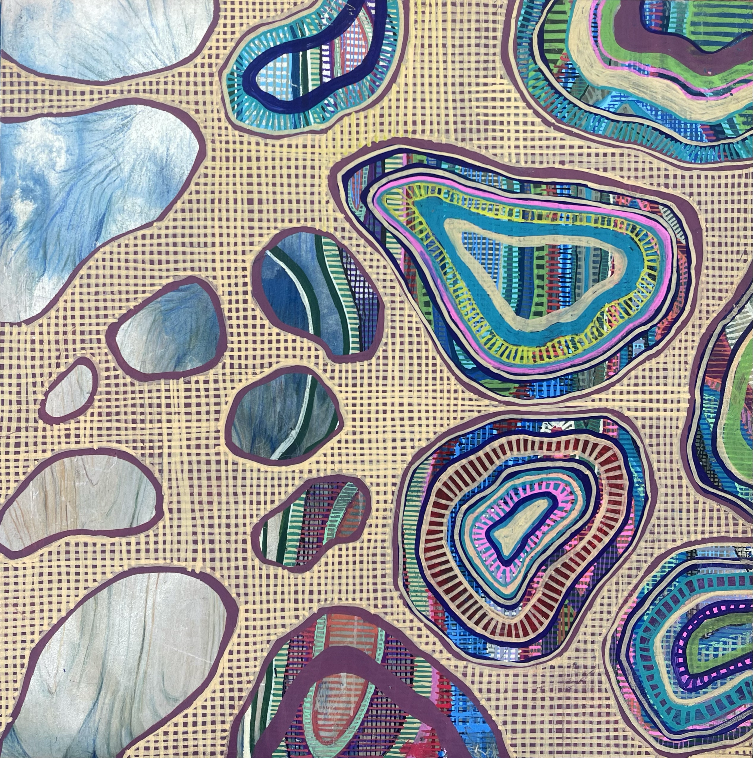 Revelations I, 2025
12" by 12" mixed media on wood panel
