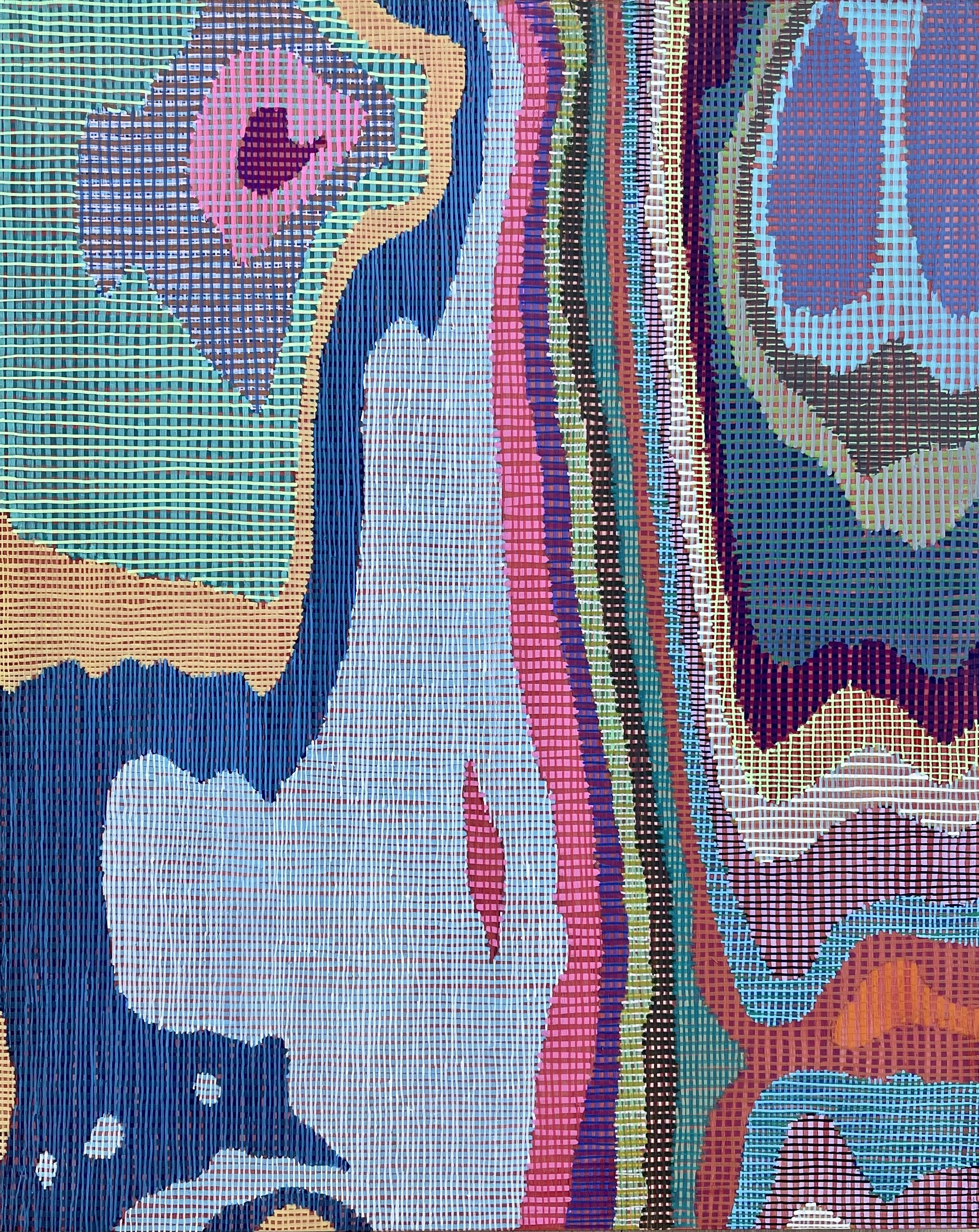 Love's Reverberations, 2025, 16" by 20" acrylic on wood panel