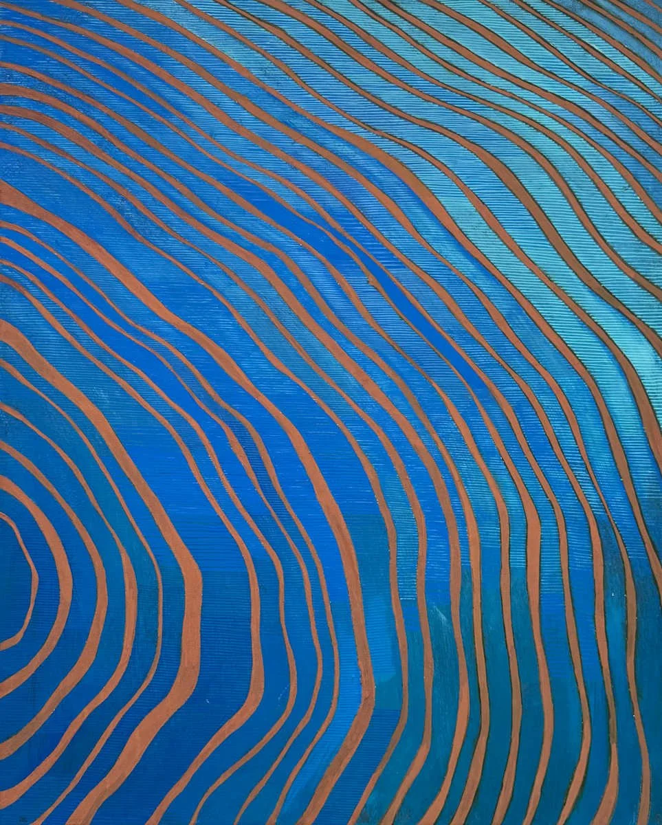 Ballad in Blue, 2026, 24" by 30" acrylic on canvas (on display at Atelier Modern in Larchmont)