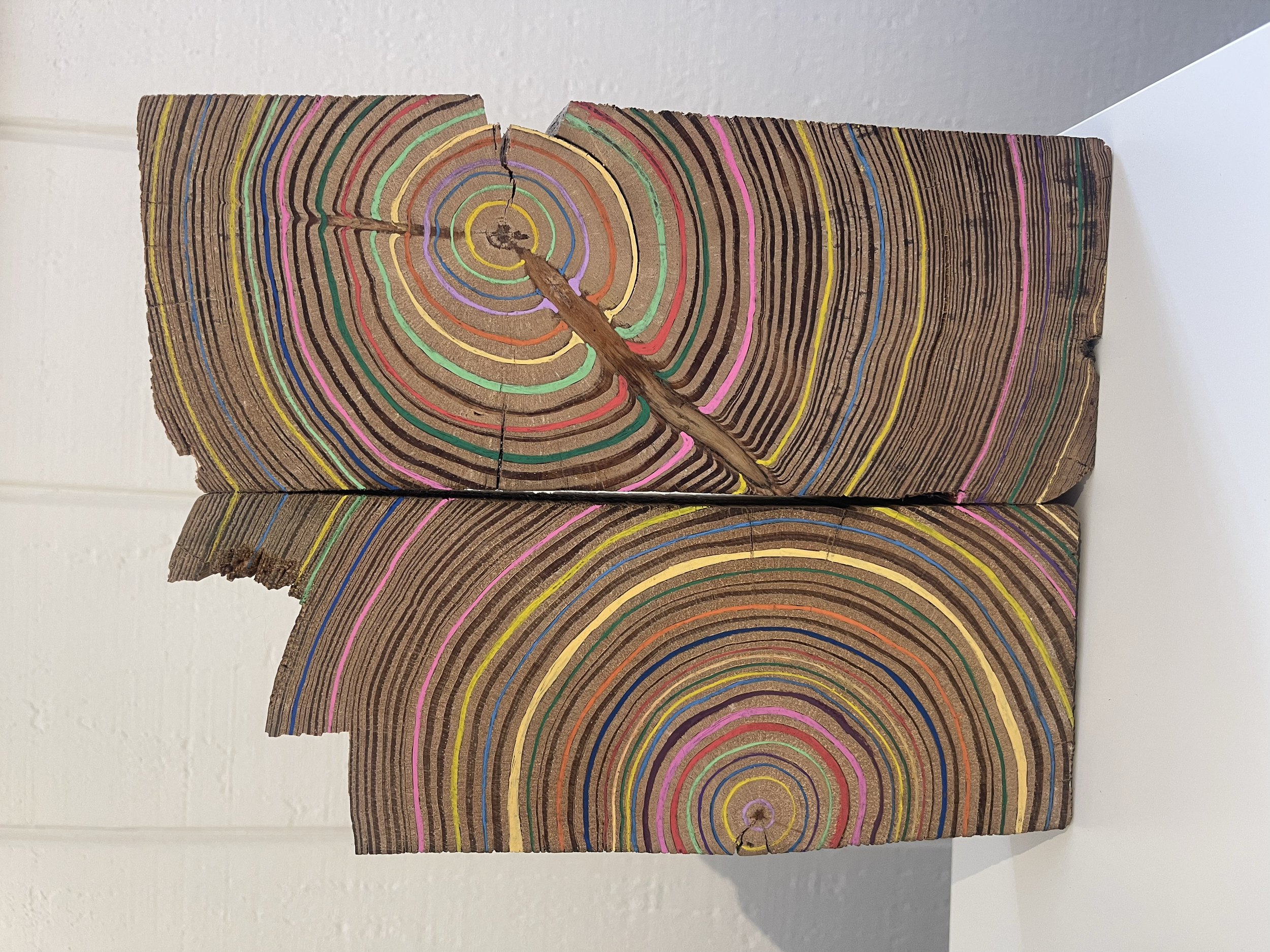 Threading the Core, 2025
8" by 10" by 2" acrylic on reclaimed wood beam