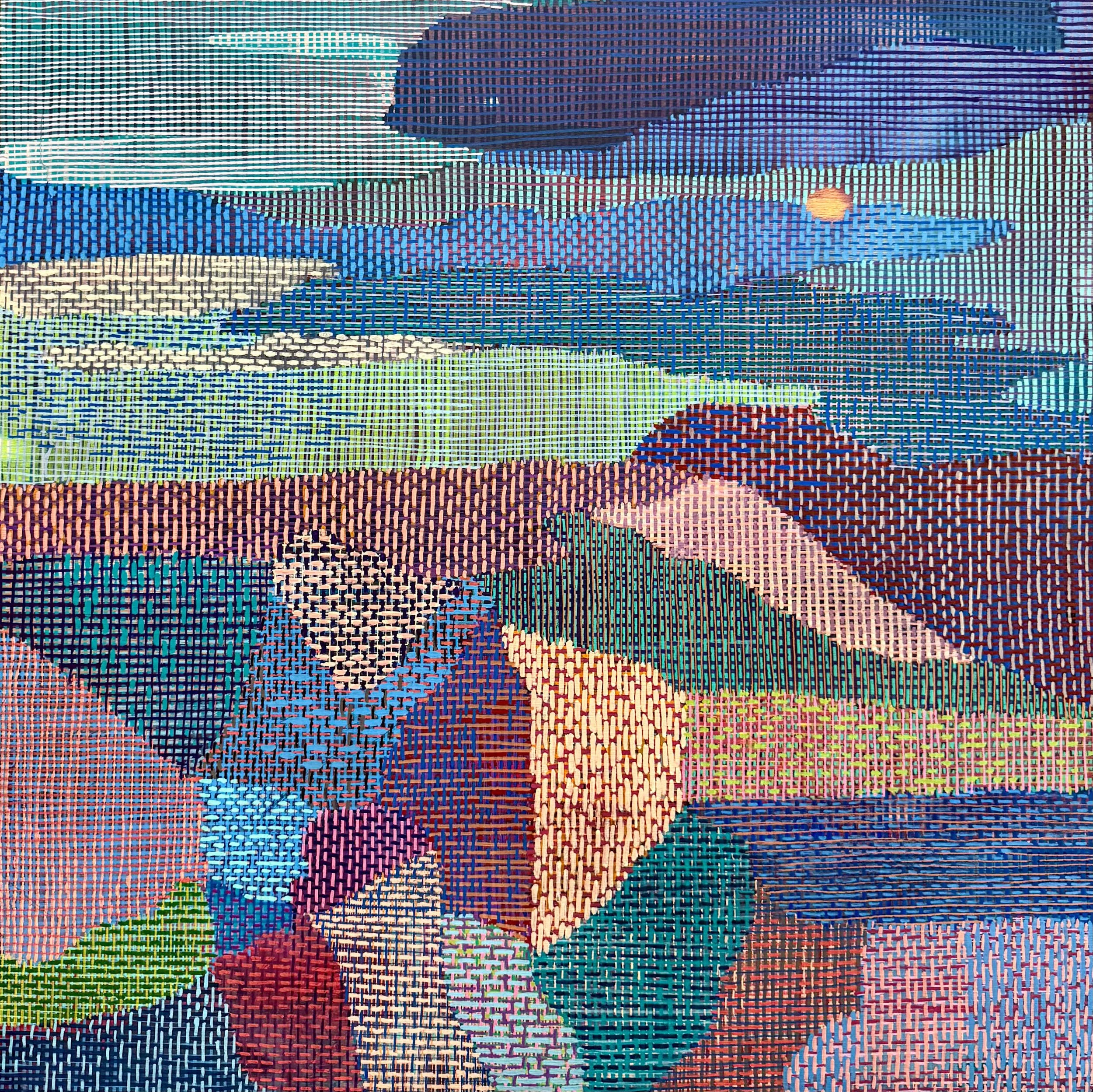 The Long Quiet, 2026, 24" by 24" acrylic on wood panel (on display at Atelier Modern in Larchmont)