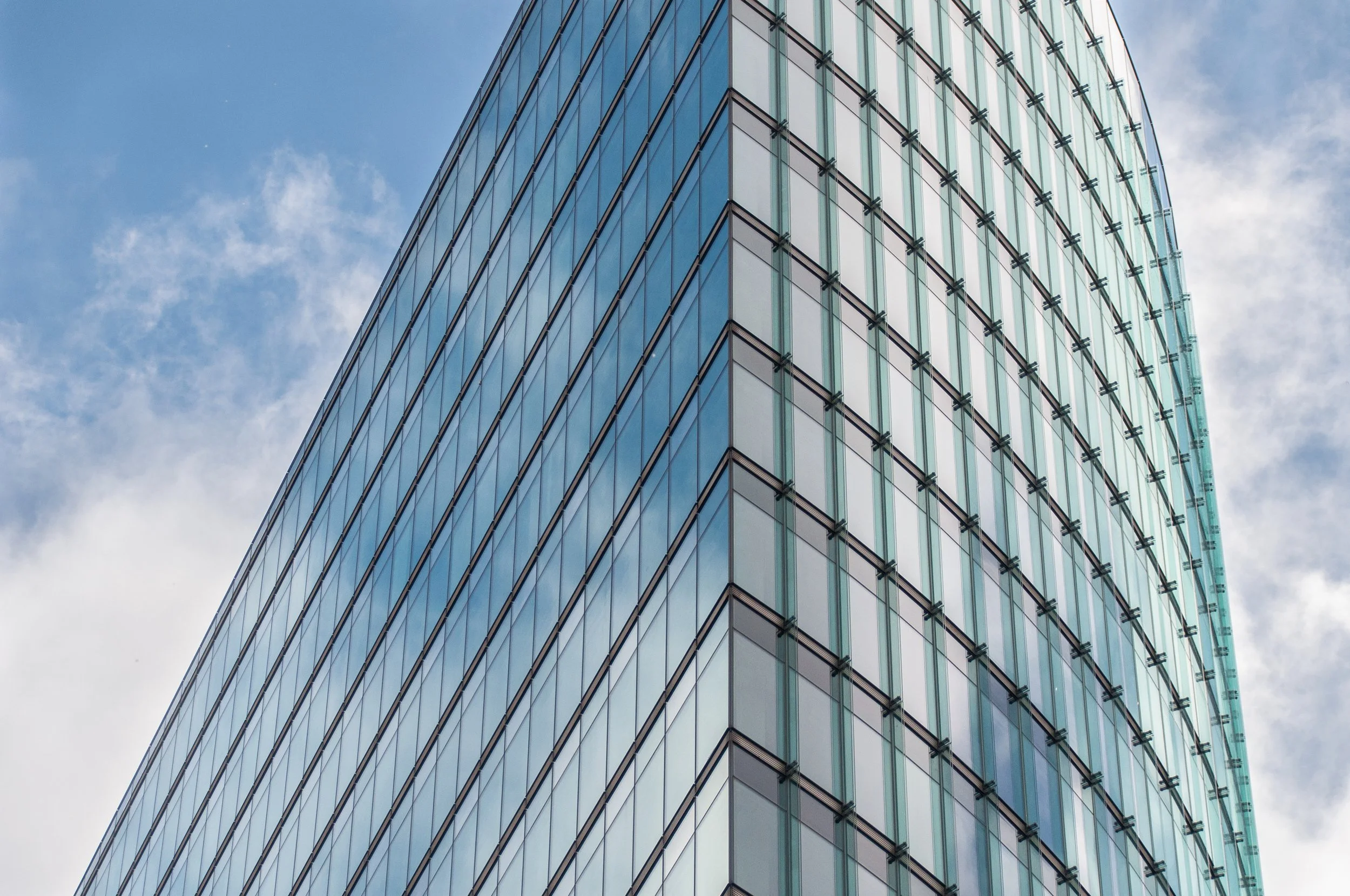 Image of large, secure glass building