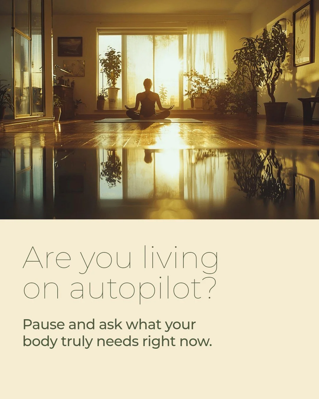 Are you living on autopilot, moving through your days without truly tuning in?

Learning to live from intuition is about pausing to listen to your body, your feelings, your inner knowing and responding with gentle care.

It's not about rushing or for