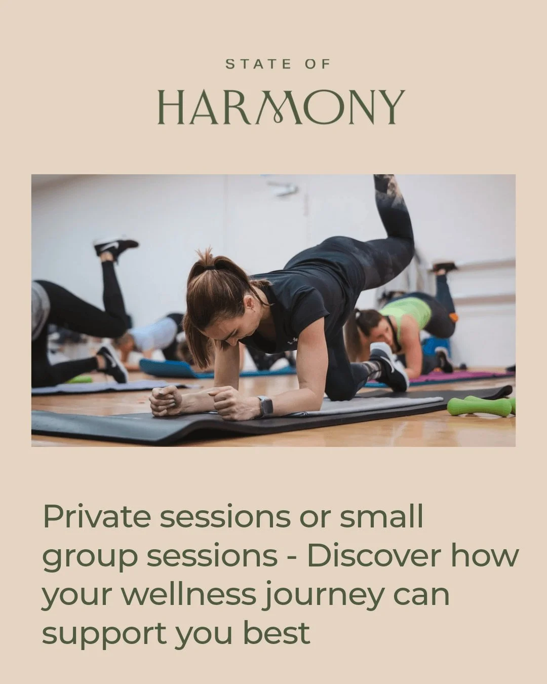 Private sessions or group work: which one's right for you?

At State of Harmony, we know every wellness path is unique. Some people prefer the focused attention of one-on-one sessions, tailored just for their needs. Others find strength and connectio