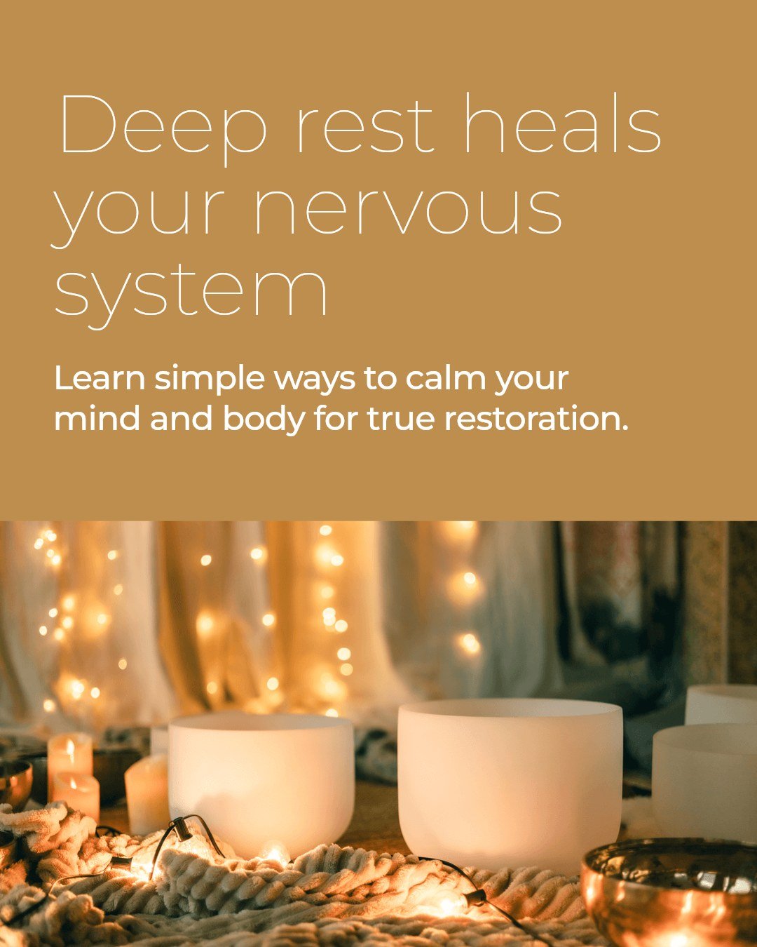 Deep rest is more than just sleep - it's an art that nourishes both your mind and body.

In today's busy world, true rest often feels hard to find. But when we learn to rest deeply, we support our nervous system's natural ability to heal and restore.