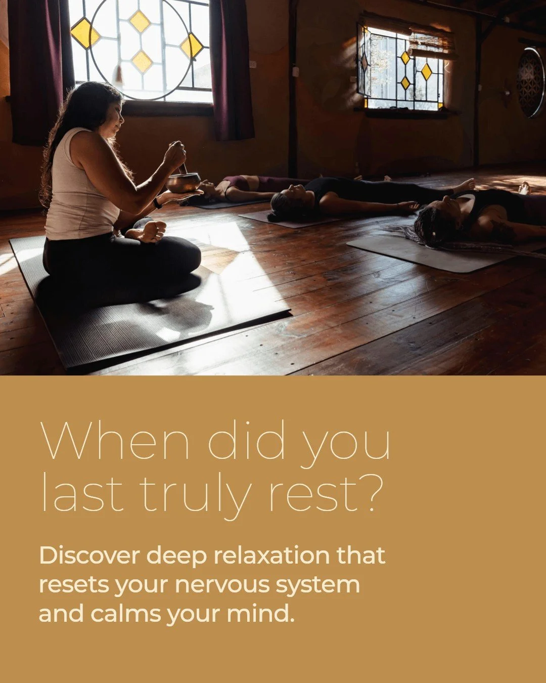 When was the last time you truly rested - body, mind, and spirit?

Yoga Nidra is a gentle, guided meditation that helps you sink into deep relaxation. It's not about movement or effort, but about surrendering into stillness where your nervous system 