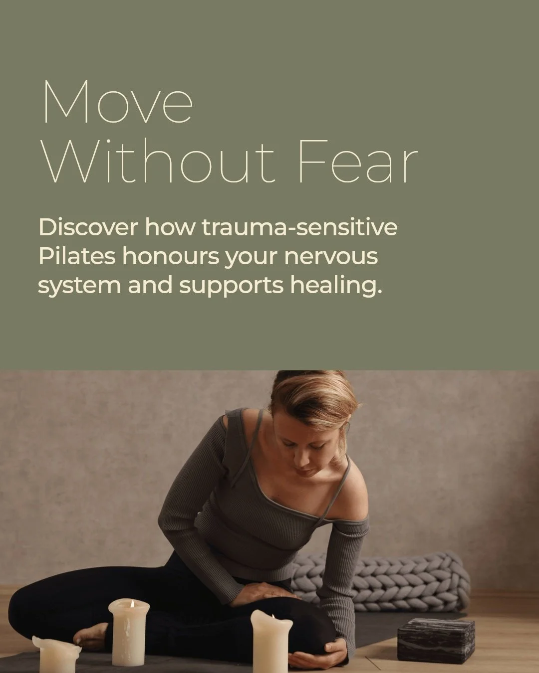 Trauma-sensitive Pilates is a gentle invitation to reconnect with your body safely and mindfully.

Rather than pushing through discomfort, it honours your nervous system's need for safety and ease. This approach supports healing on all levels: physic
