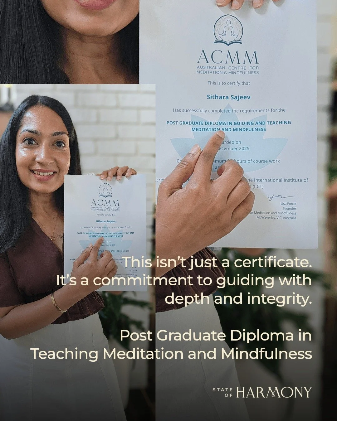 Have you taken a quiet moment for yourself today?

I'm so grateful to share that I've officially completed my Post Graduate Diploma in Guiding and Teaching Meditation and Mindfulness with the Australian Centre for Meditation and Mindfulness. This has