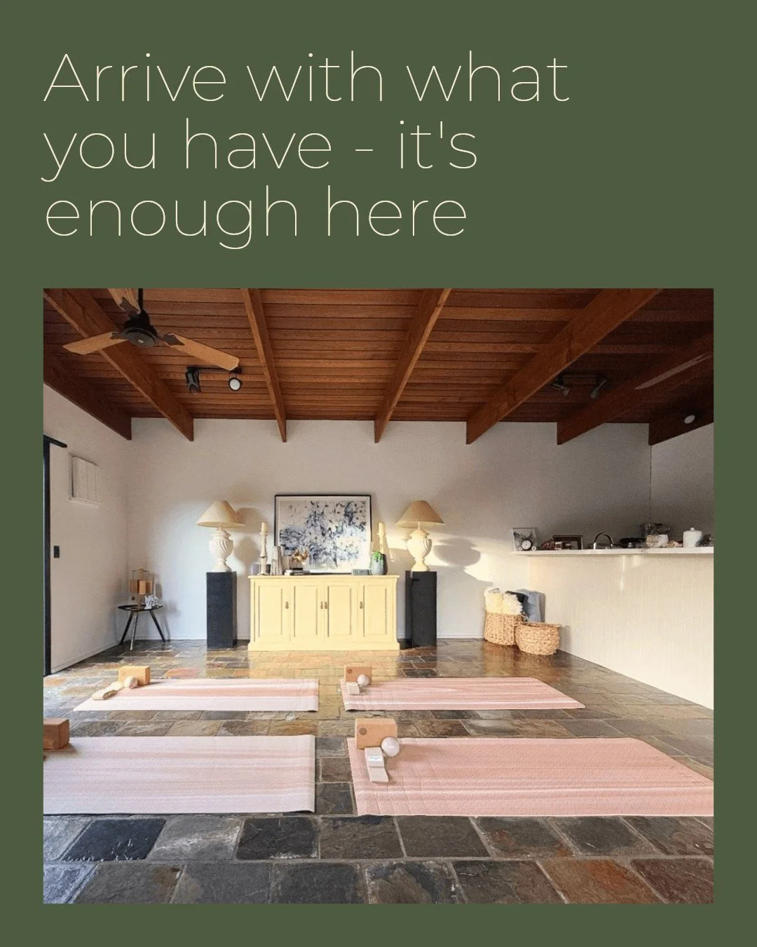 Arriving with a busy mind and a tense body is more common than you think - it's part of the process, not a sign you're doing it wrong. You might notice your thoughts swirling or your muscles tight as you enter the room. That's okay. Try to settle int