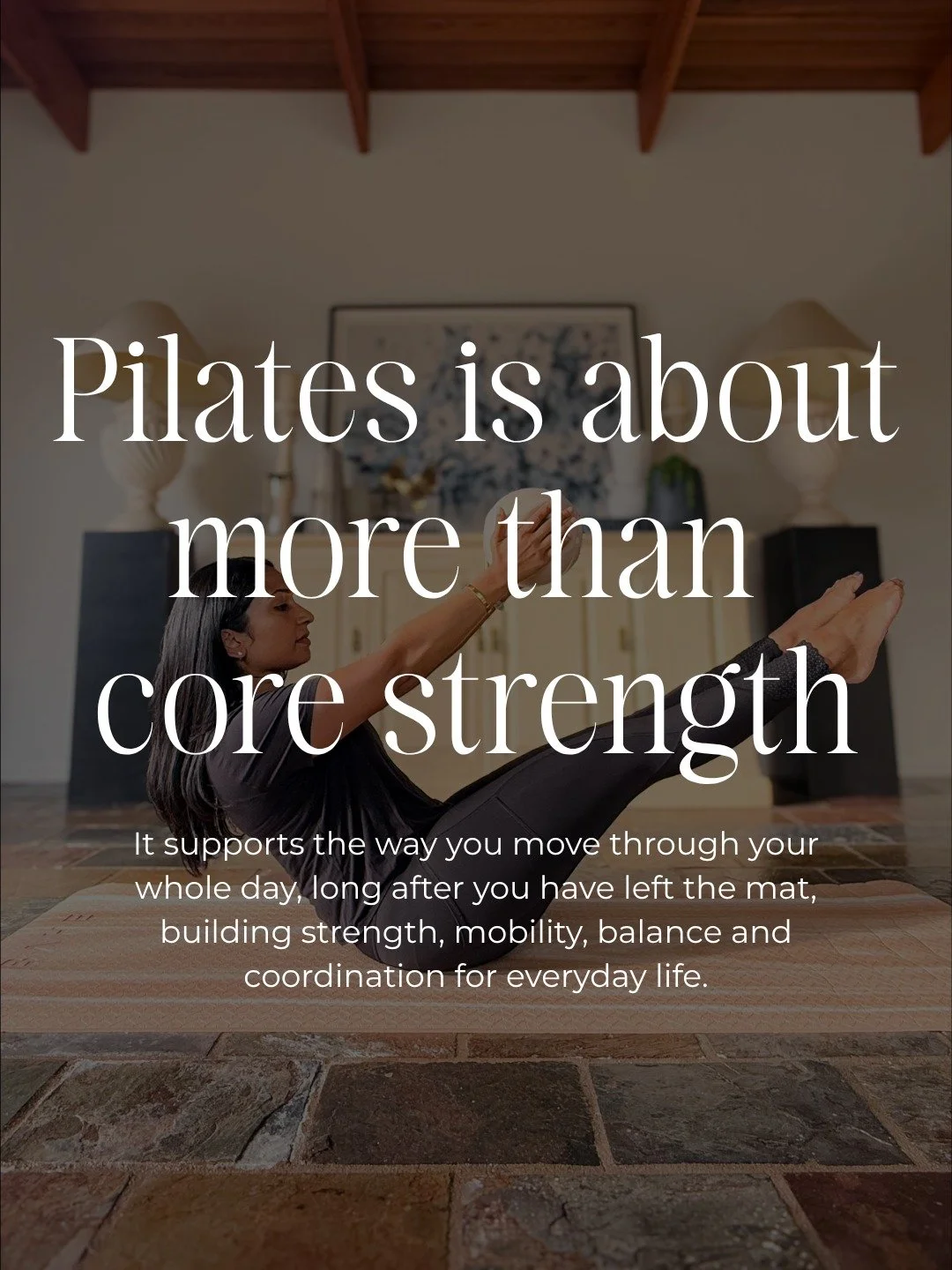 Most of us come to Pilates thinking about the core, and then slowly notice the things that have nothing to do with lying on a mat. Getting off the floor a little easier. Reaching the top shelf without a second thought. Feeling steadier on your feet.
