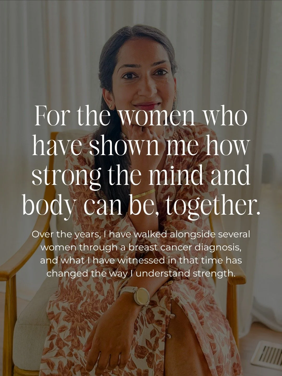 Over the years, I have had the absolute privilege of walking alongside a number of women through a breast cancer diagnosis, and everything that comes after it.

Breast cancer touches so many of us, and I have seen up close how much it can ask of a pe