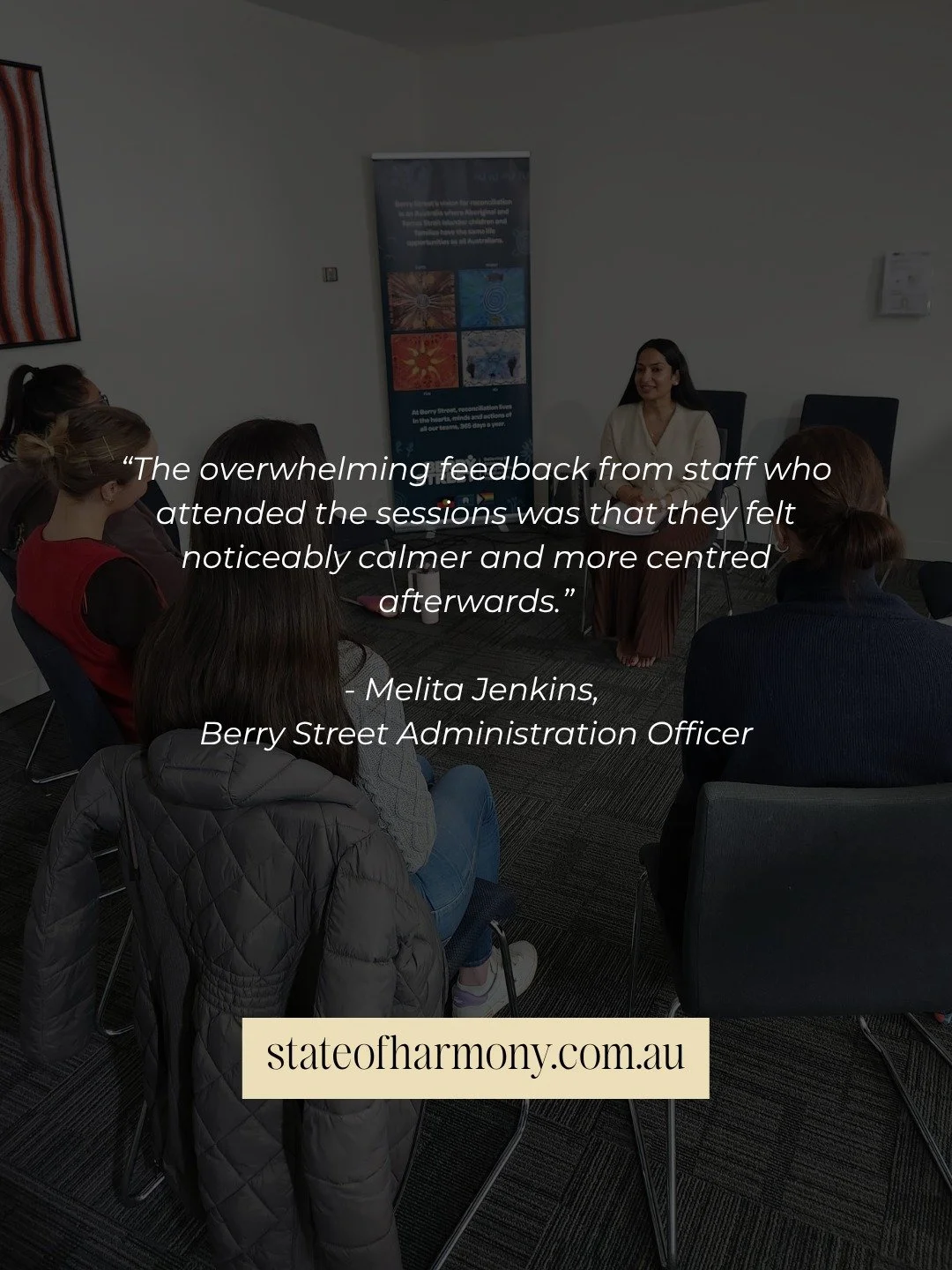 Recently, I had the privilege of running a six-week workplace meditation and mindfulness program with the wonderful team at @berrystreetorg as part of my Community Work Placement through @ACMM.

Each week, our 30-minute sessions created a dedicated p