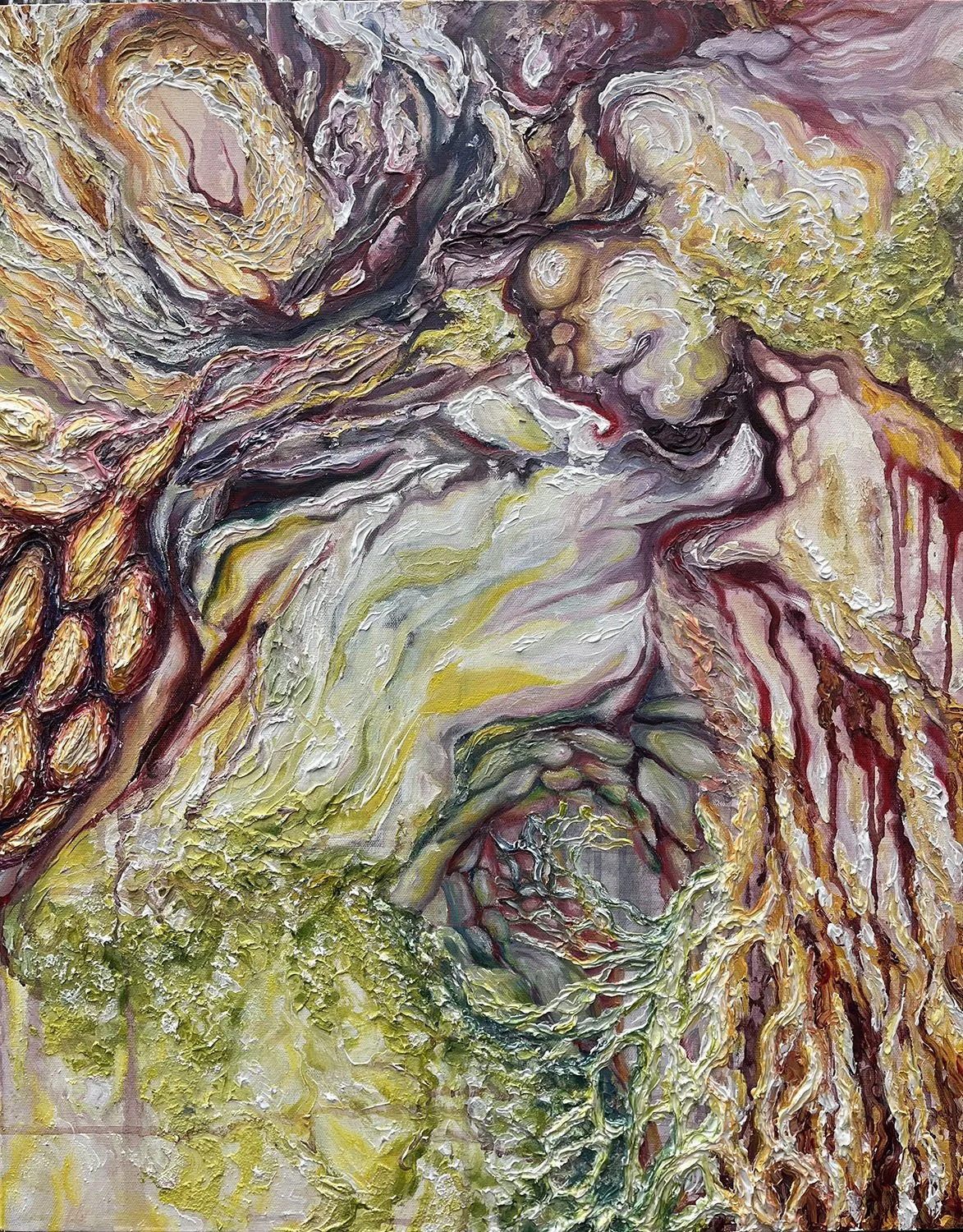 Beginning, Acrylic and Mixed Media, 26" x 30", 2023