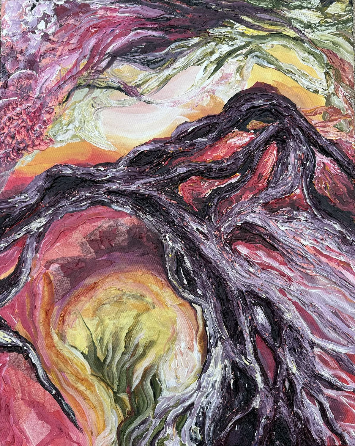 Mother, Acrylic and Mixed Media, 16" x 20", 2023