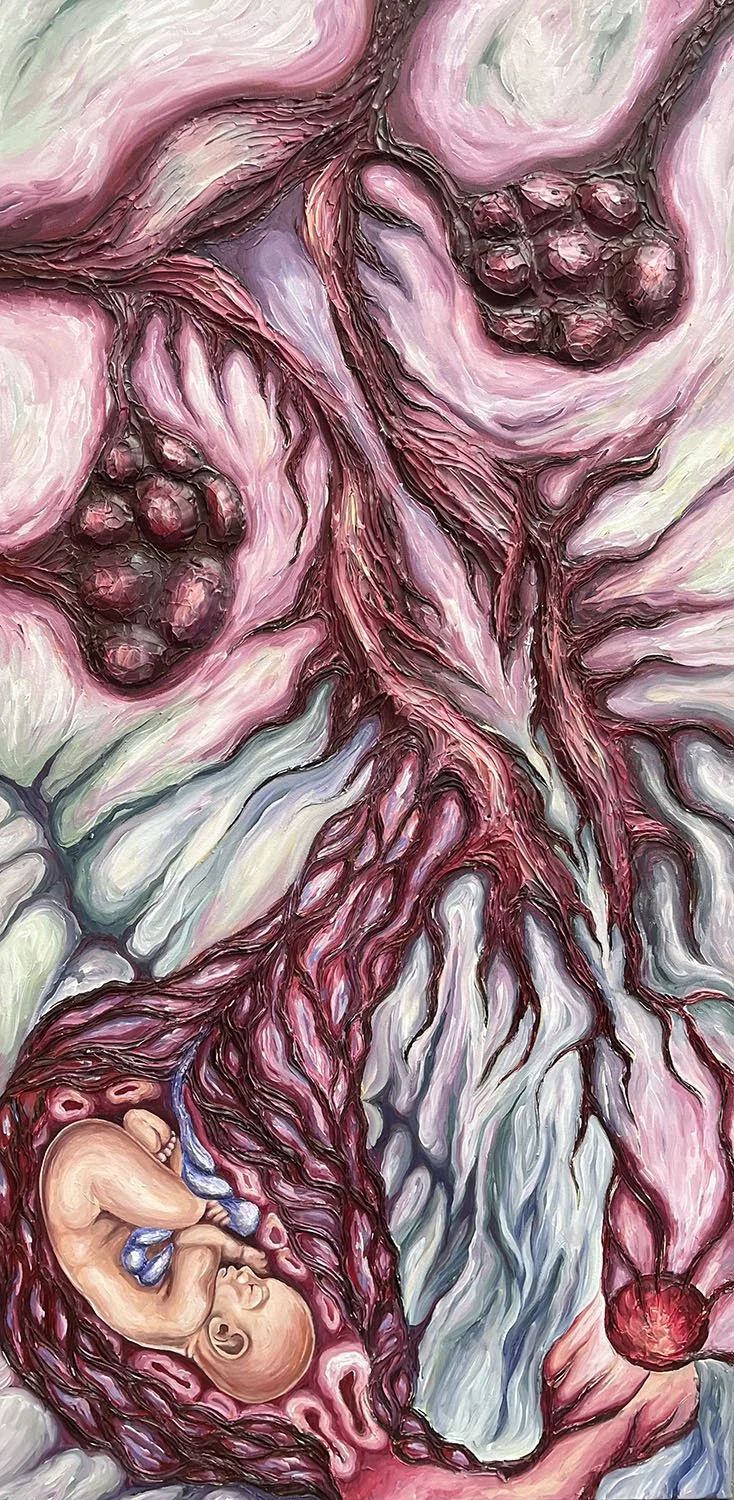 Baby Factory, Acrylic, 24" x 48", 2023