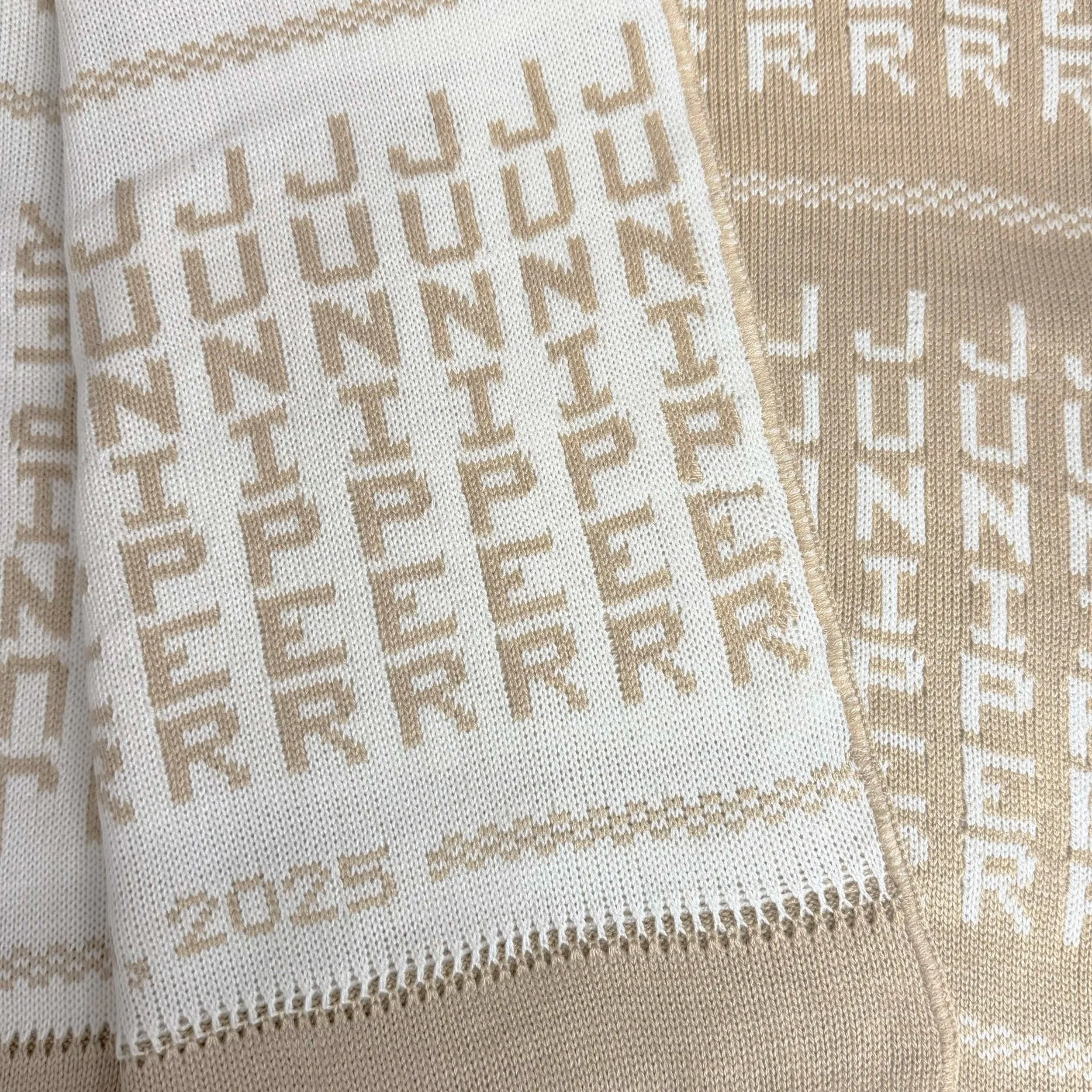 Light Almond and Natural - Custom Name Baby Blanket