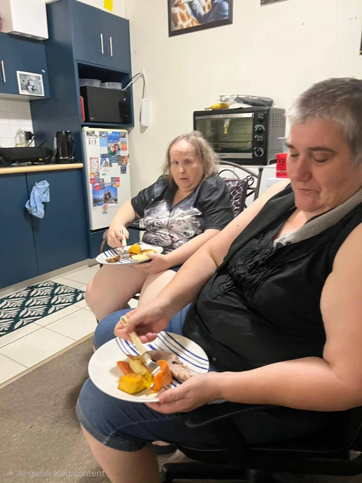 June cooked a lovely dinner for her friends, Michelle and Tammie