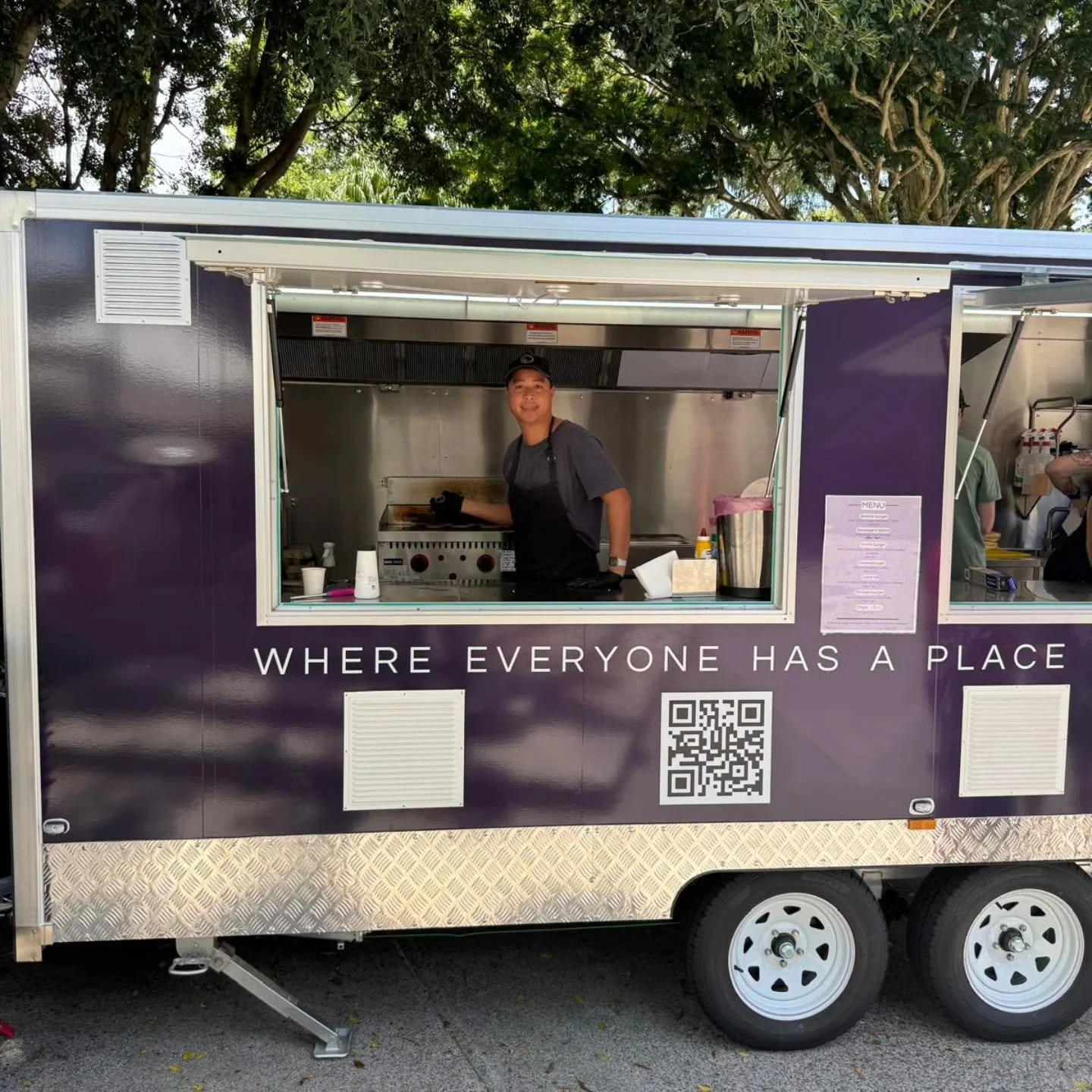 Ethan hard at work helping the homeless.