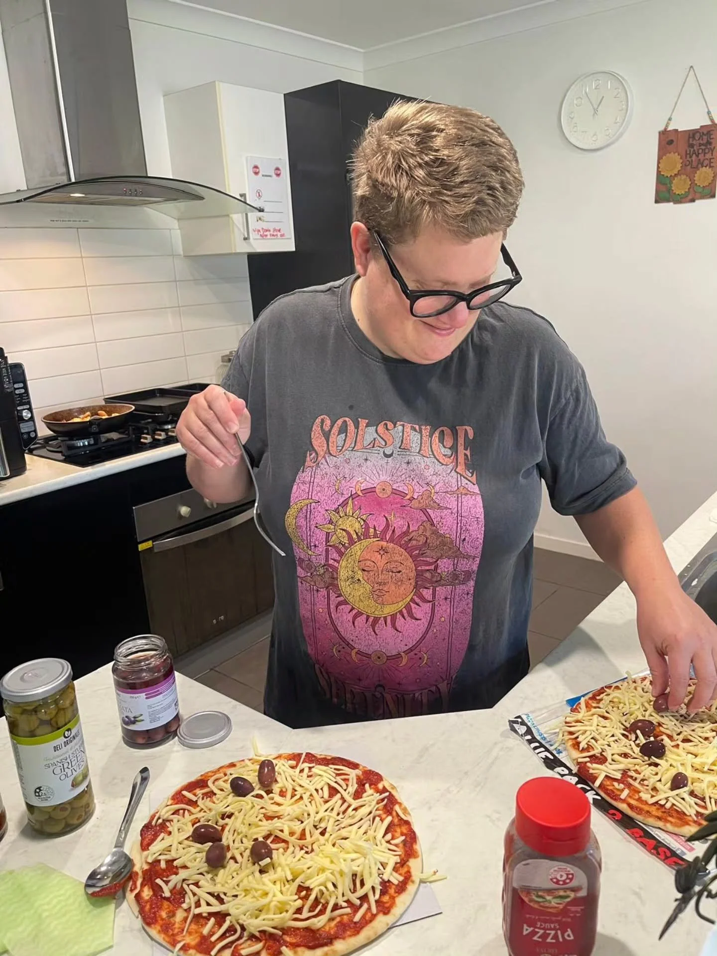 Chloe is making pizza
