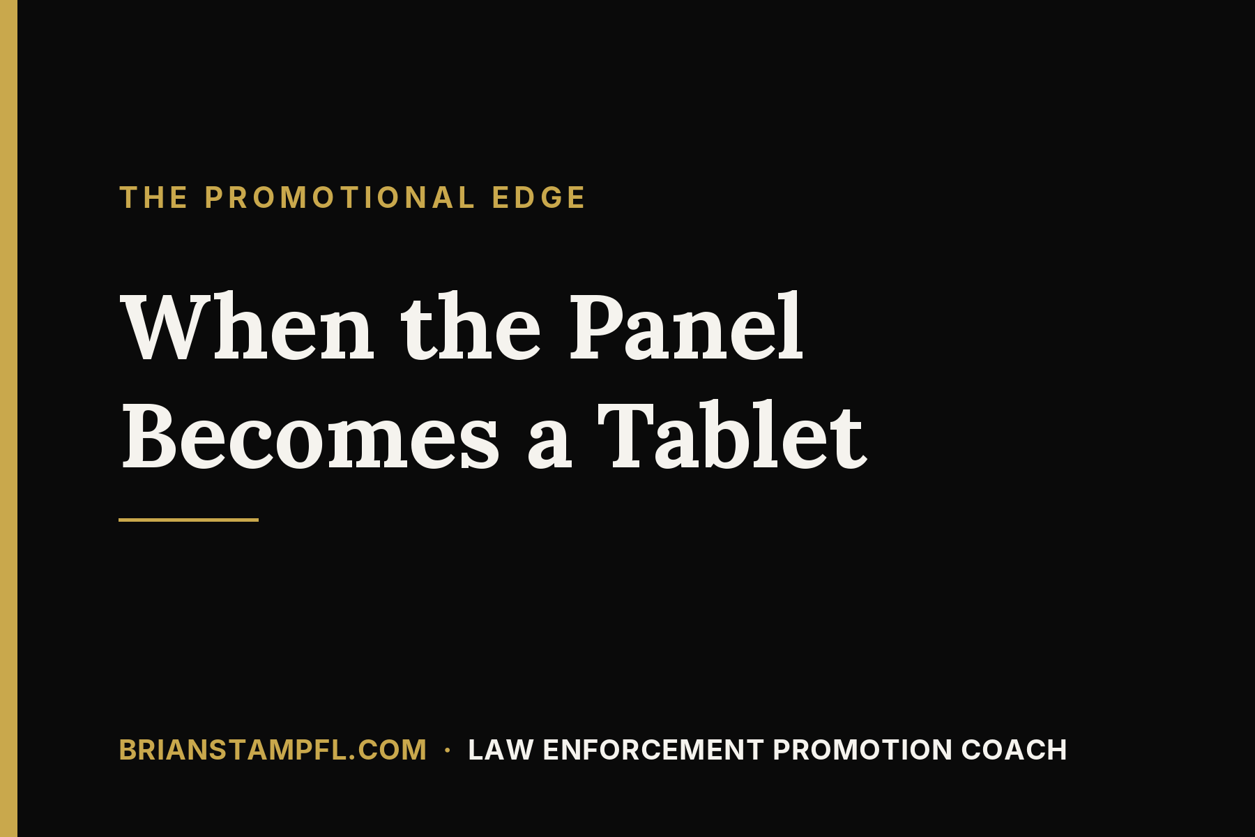 When the Panel Becomes a Tablet