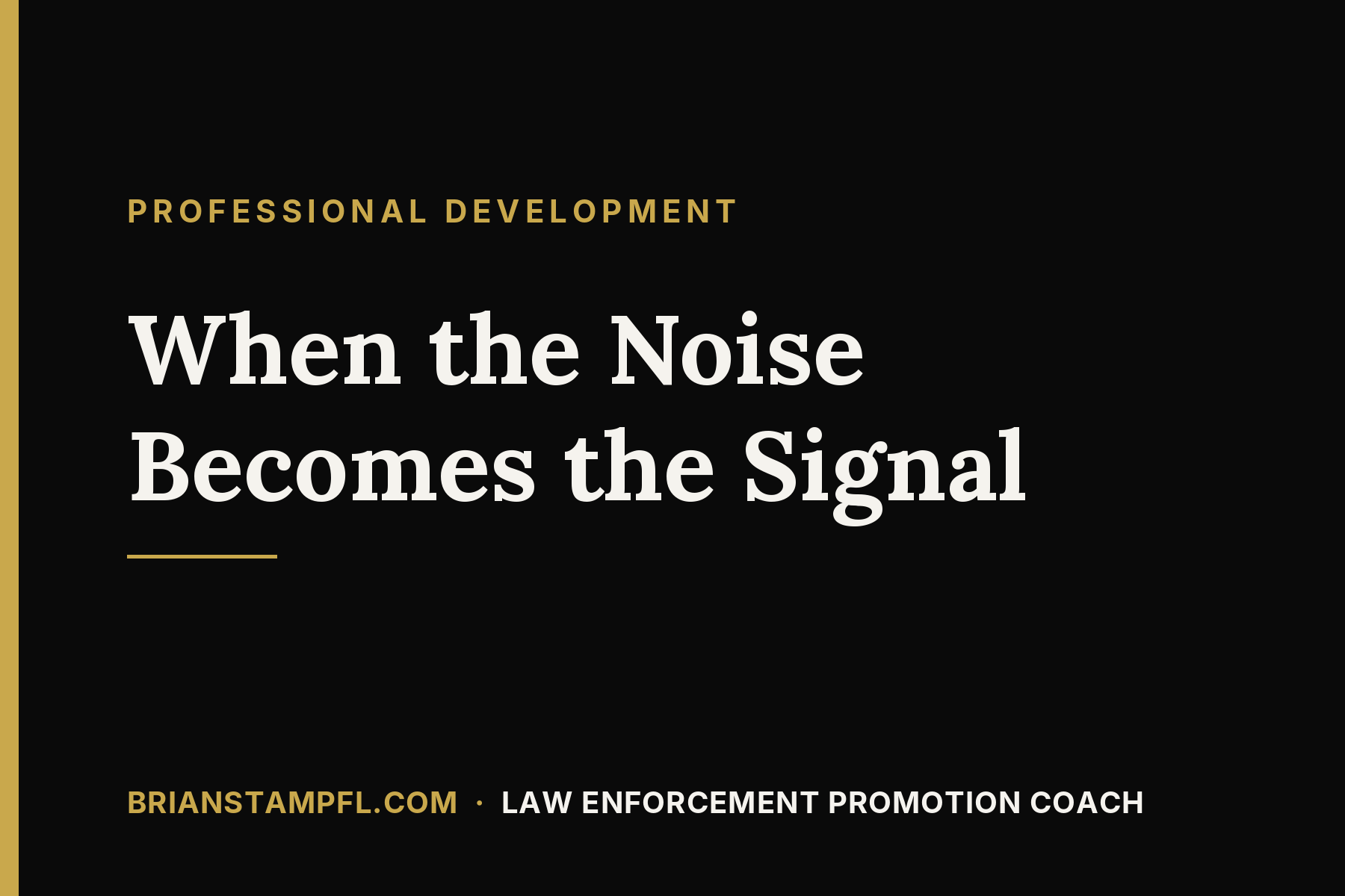 When the Noise Becomes the Signal