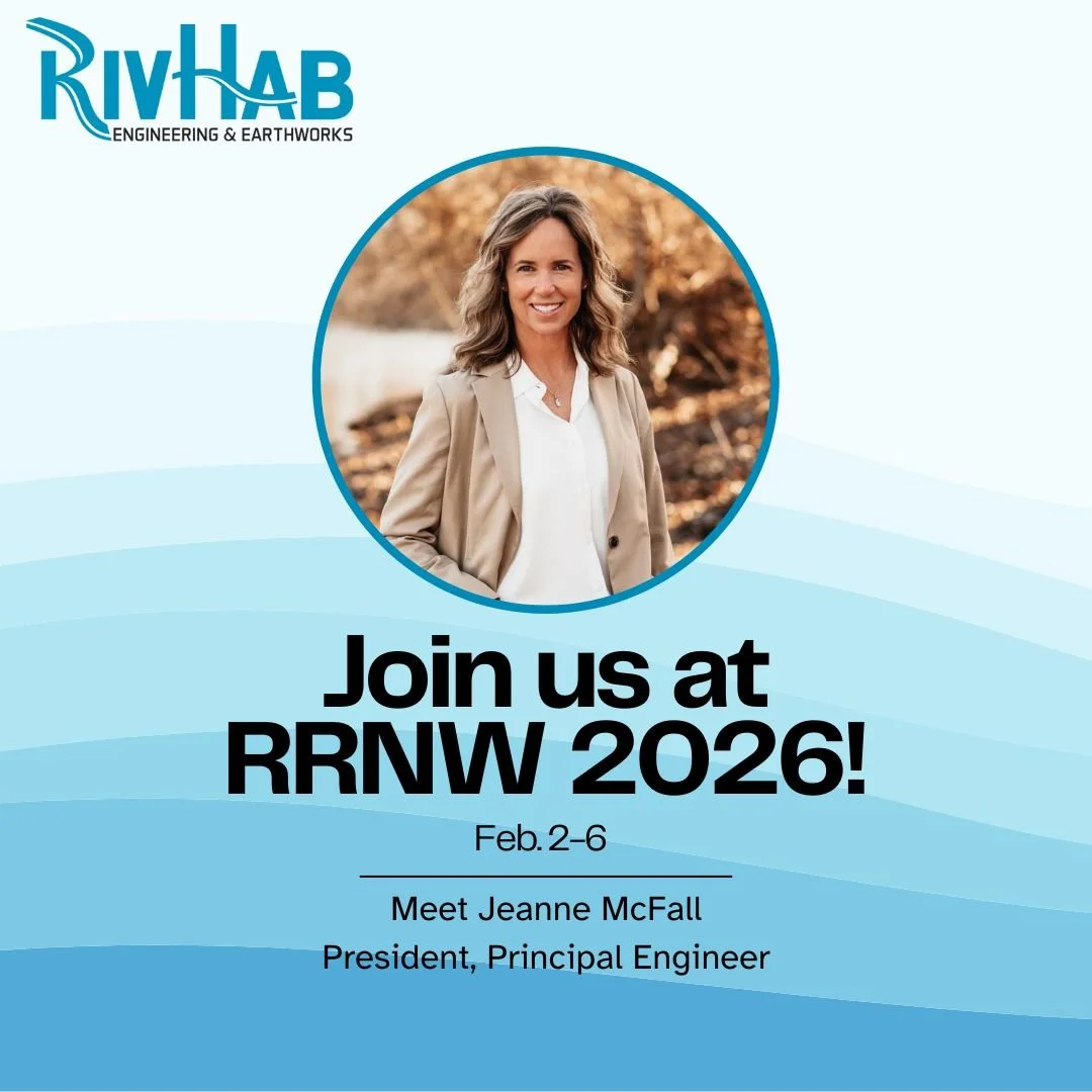 RIVHAB President and Principal Engineer, Jeanne McFall, is also attending RRNW this week! Jeanne has spent over 20 years advancing process-based river restoration, including 14 years with the State of Idaho where she worked as Lead Fish Habitat Engin