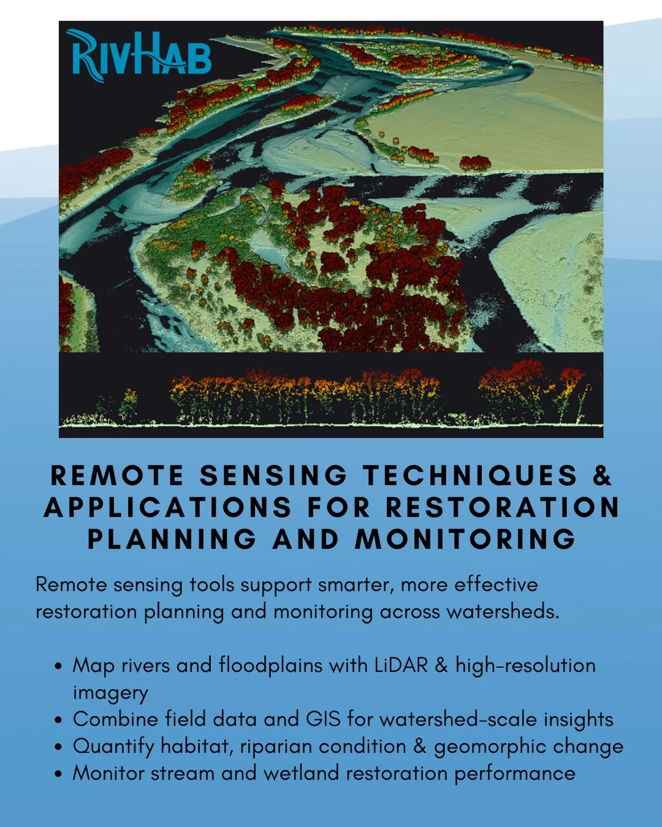 This week, the RIVHAB team is attending the Idaho Chapter of the American Fisheries Society&rsquo;s Annual Meeting!

Tomorrow, we&rsquo;re excited to co-lead a full-day workshop focused on remote sensing techniques and their applications for restorat