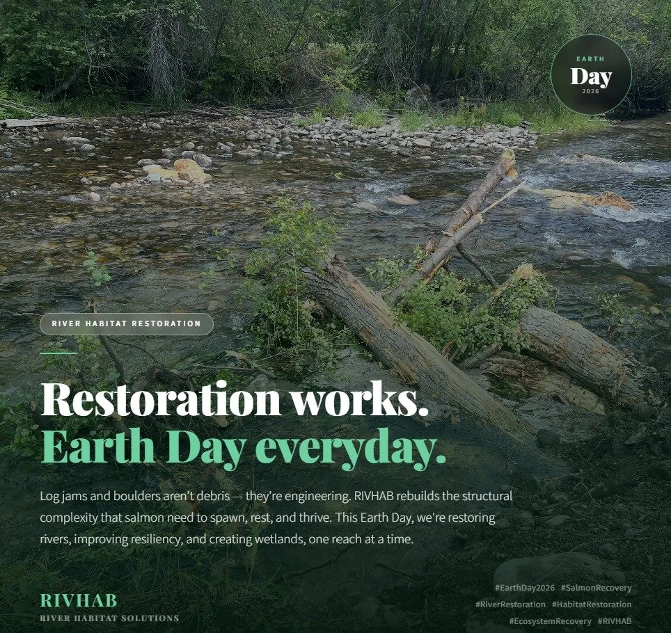 This Earth Day, restoration is happening one shovel at a time.
What looks like a fallen tree in a stream is precision habitat engineering. Log jams and boulder structures are designed to do what healthy rivers do naturally &mdash; slow water, build p