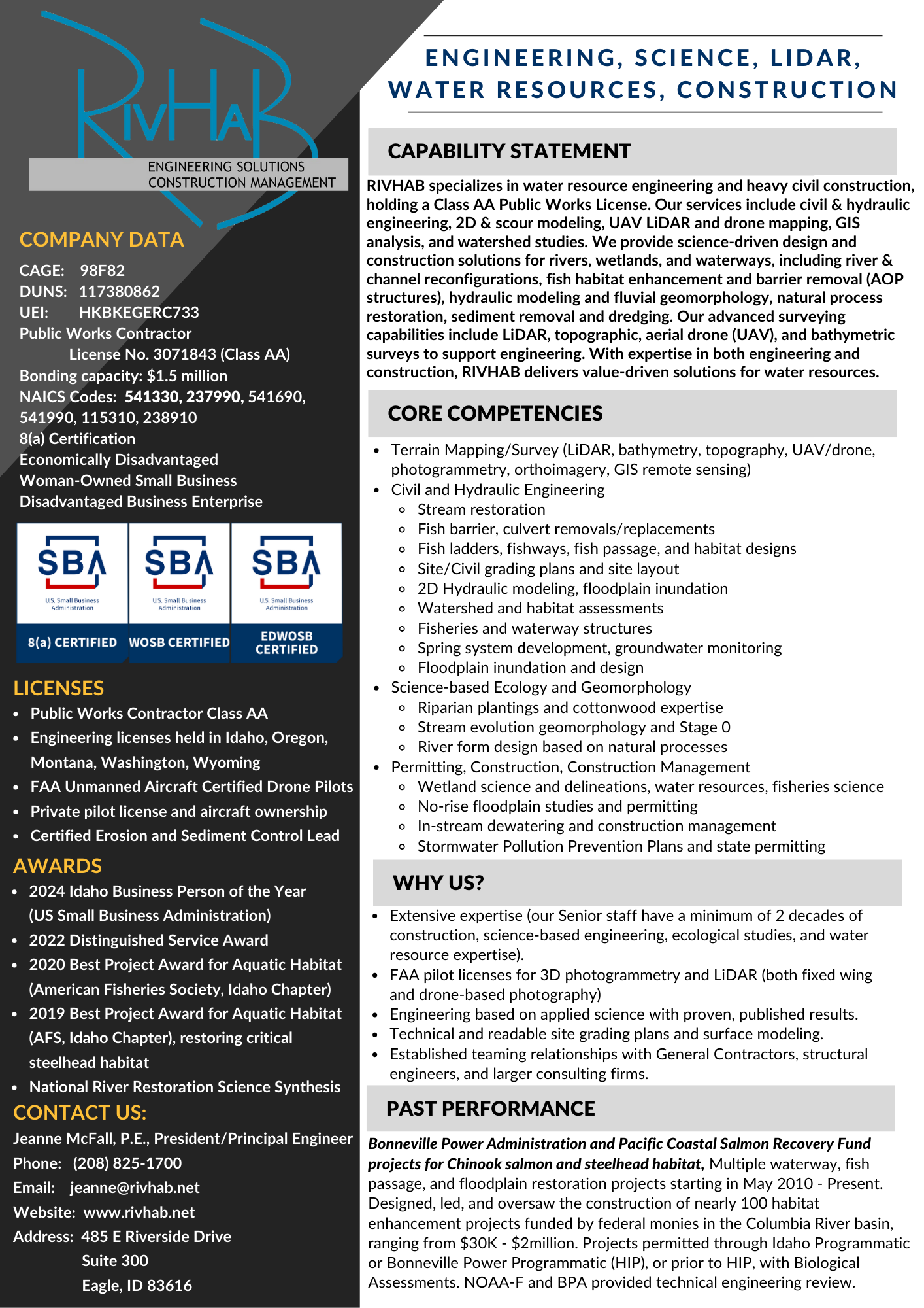 RIVHAB Engineering and Earthworks company capability statement and profile