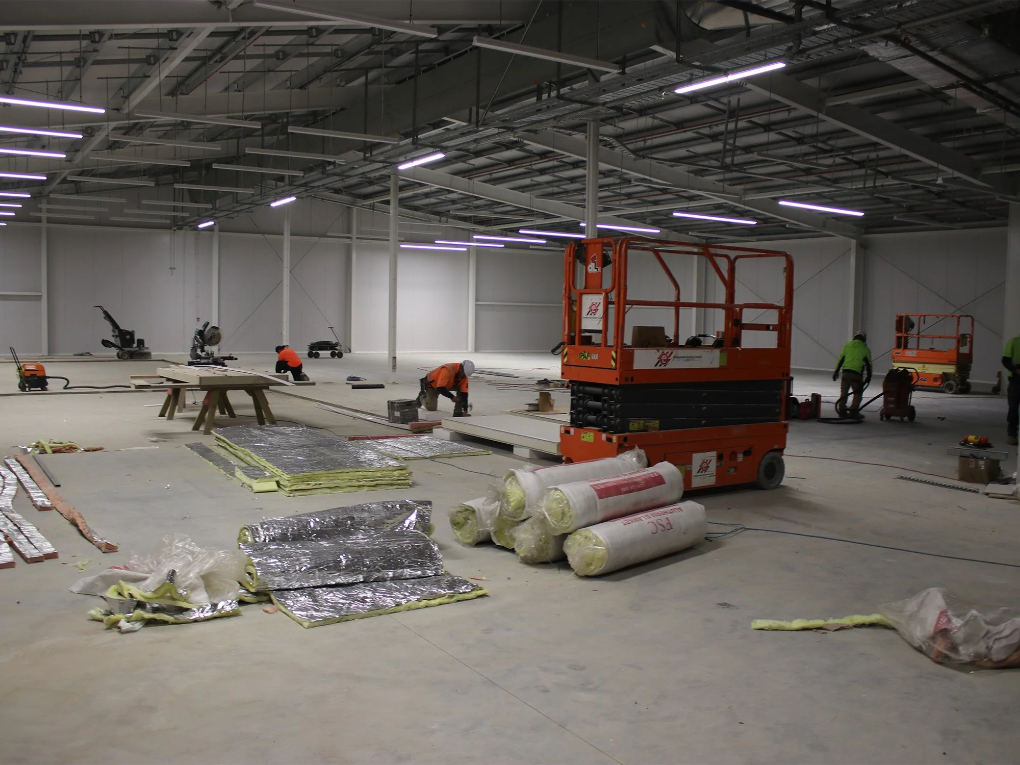 Inside the Tisbury storage facility, contractors are getting ready to install bats to the walls and ceilings.