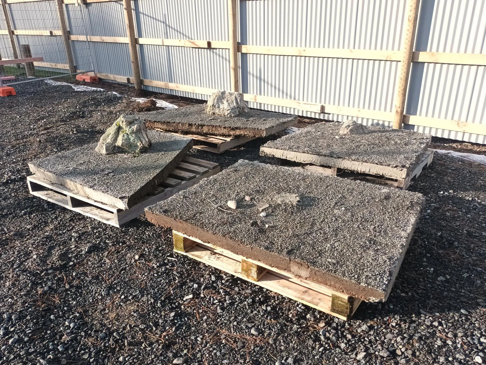 The individual slabs were cut and removed from their usual spot across the road from the museum.