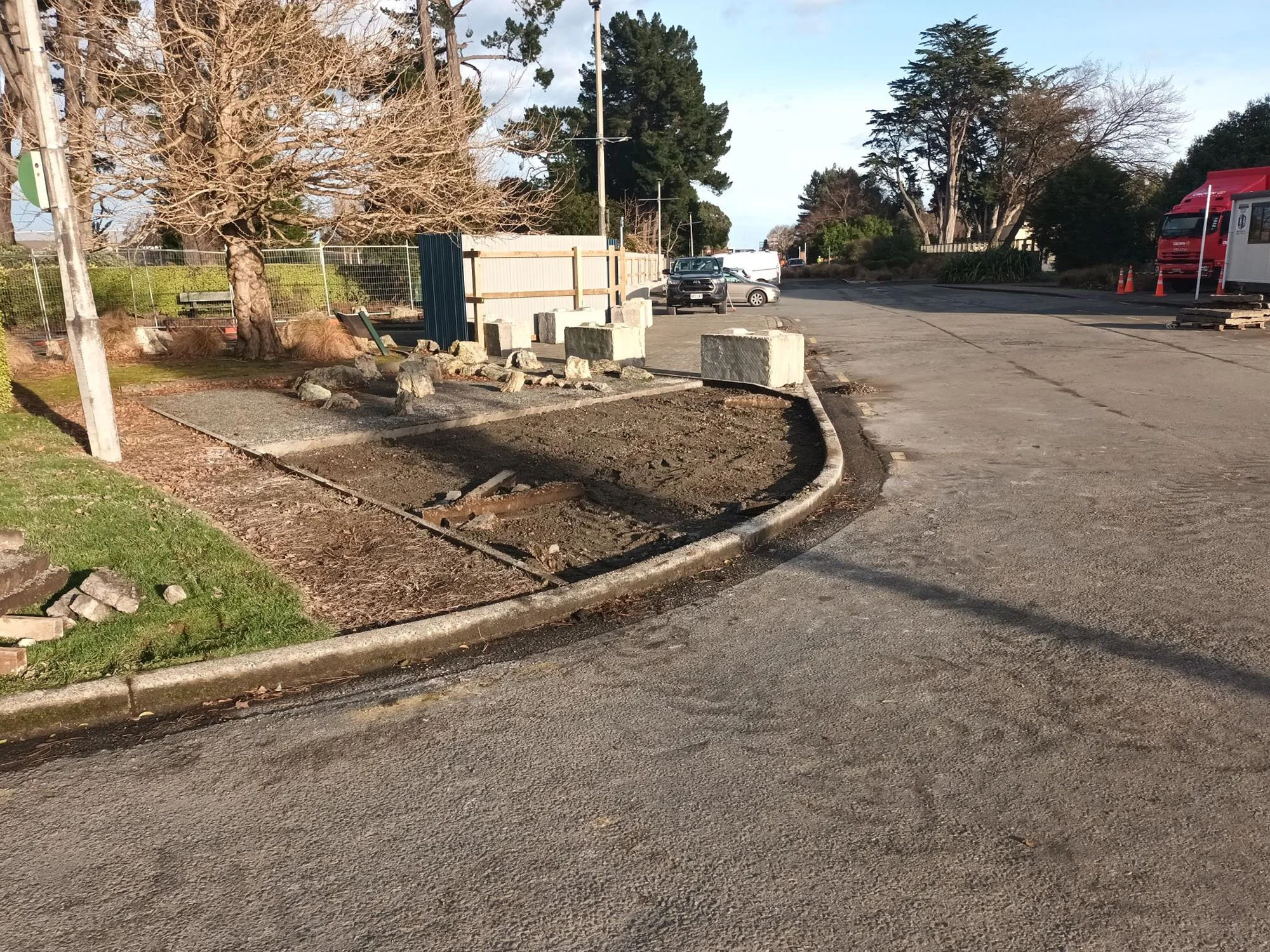 Part of the fossil forest outside the museum has been removed to keep it safe while the museum rebuild is taking place.