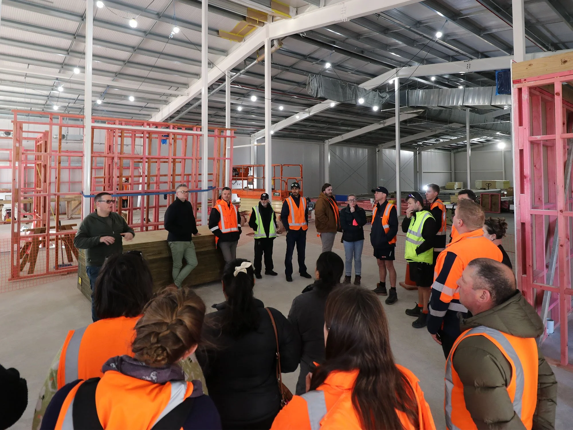 Specific areas of the Tisbury storage facility are starting to come together, including the staff and public areas, and the storage space.