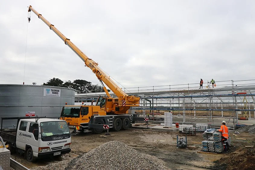 Installation of the firefighting water tank was completed in June.