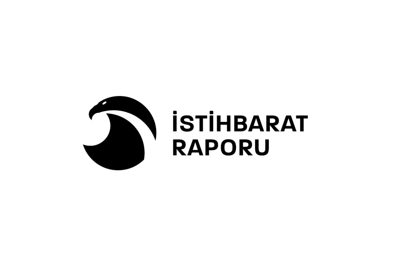 Siyah beyaz temalı bir logo, sol tarafta kartal başı figürü ve sağda 'İstihbarat Raporu' yazısı yer alıyor.