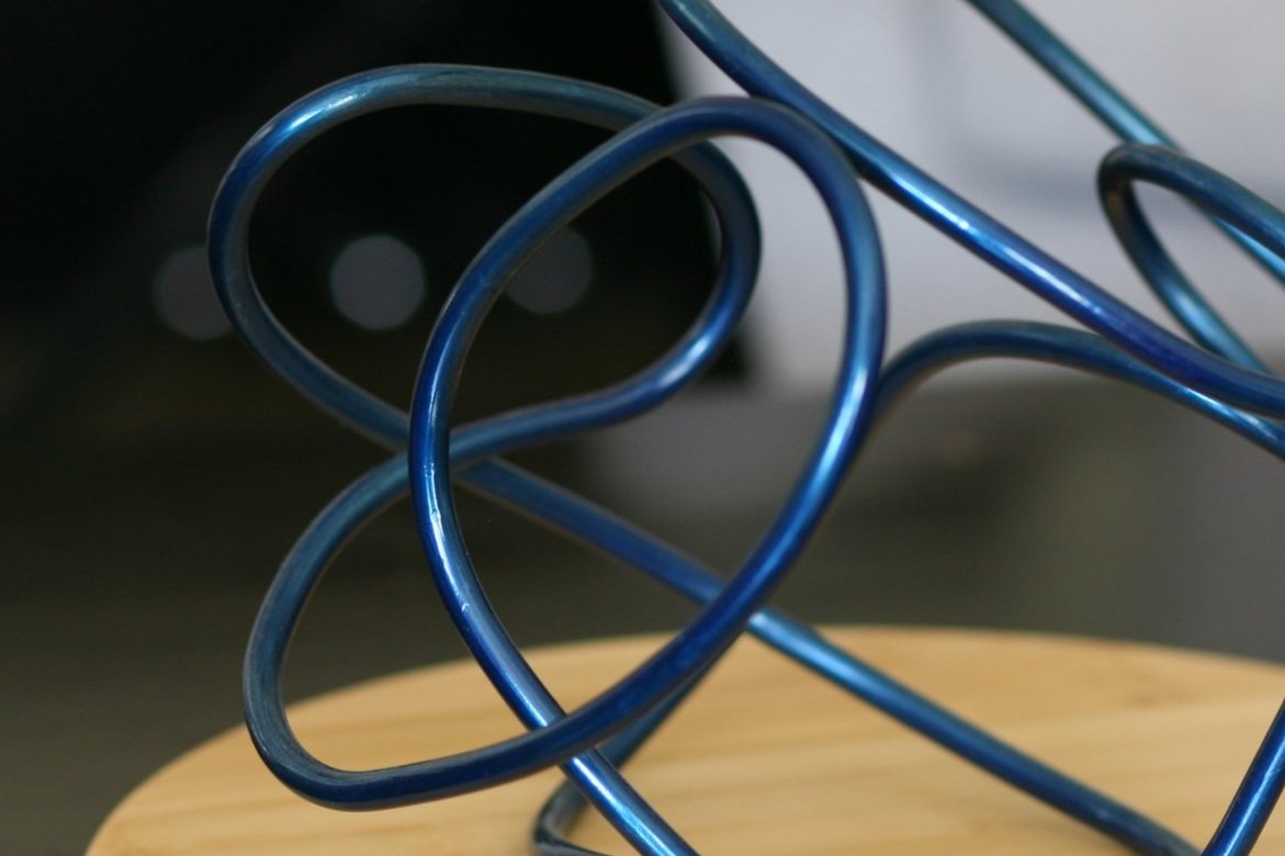 detail of steel twisted rod sculpture