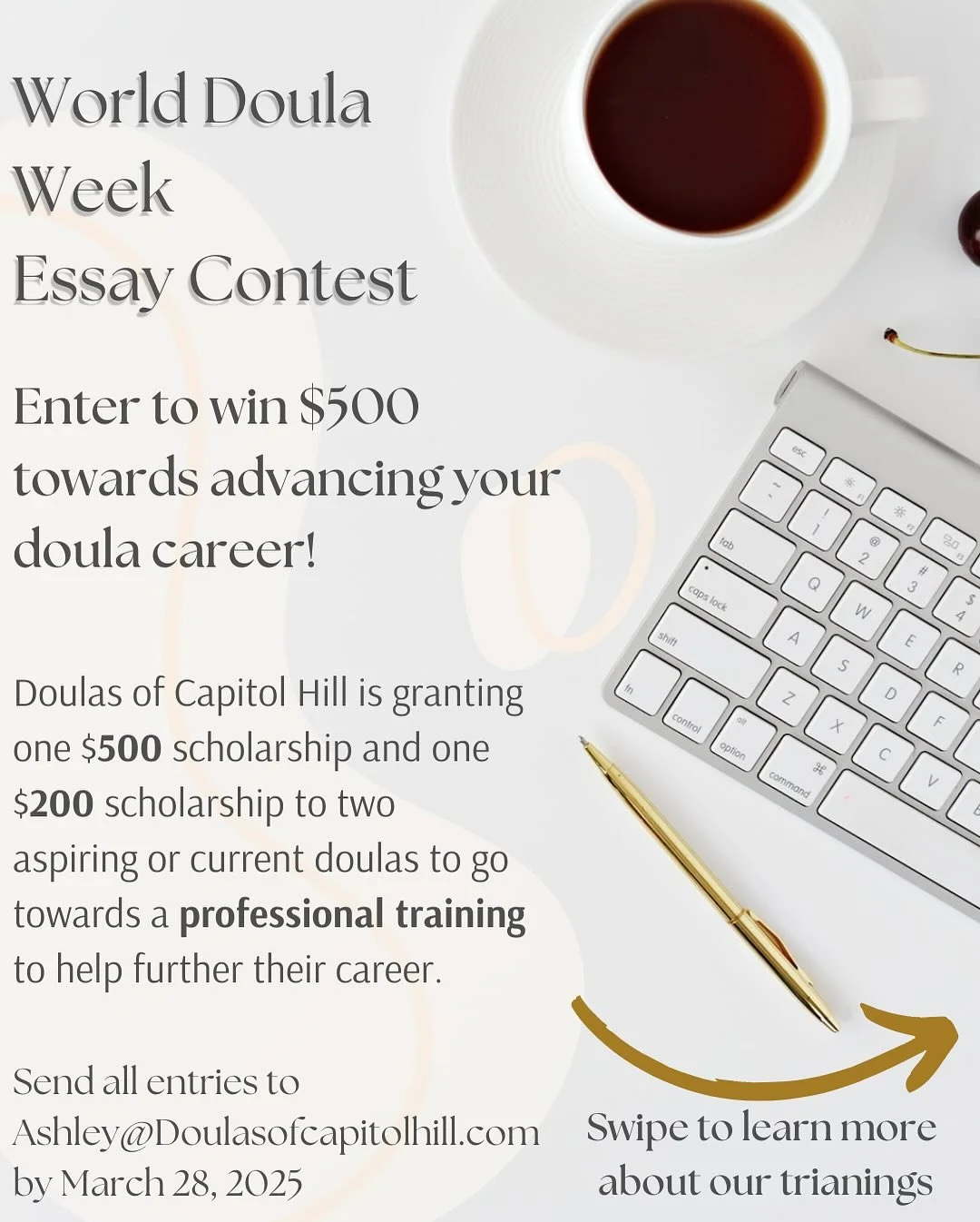 🌍✨ World Doula Week is here, and we&rsquo;re celebrating with our annual Essay Contest! 🎉 This year&rsquo;s theme: Lead with the Heart. ❤️

How do you lead with your heart in your work as a doula? How do you ensure your practice is inclusive and eq