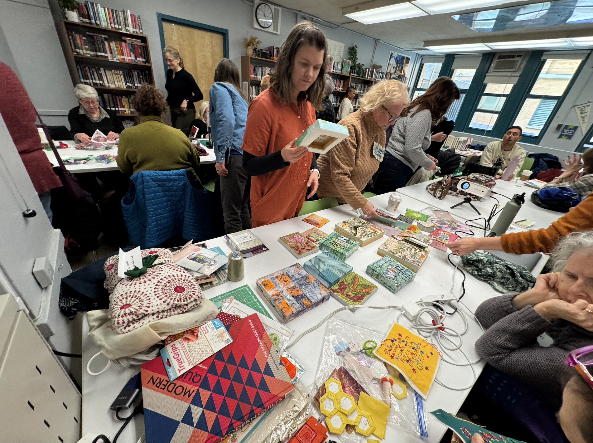 Lecture on Alternative Stitching Practices by Natalya Khorover, an artist that focuses on mixed media art techniques with sustainable recyclable materials. 