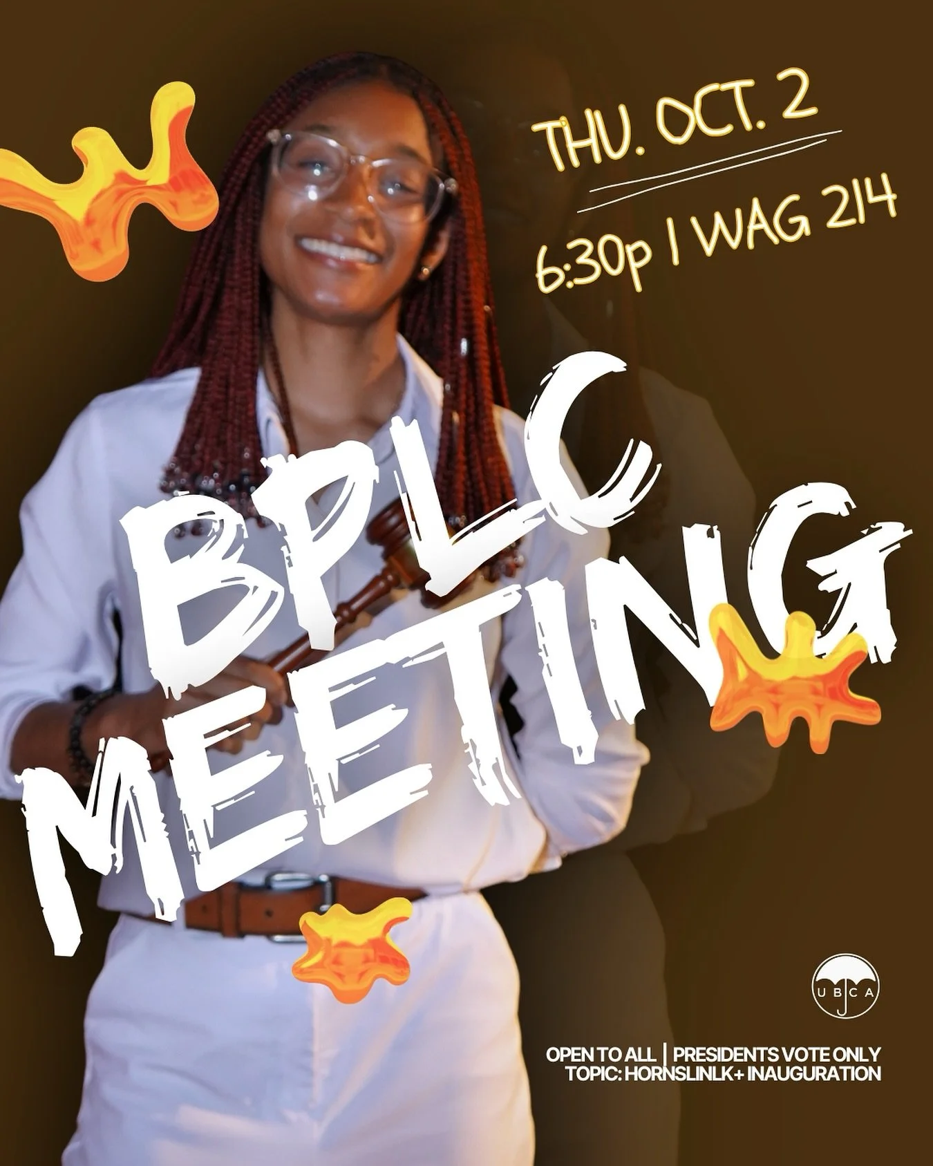 TOMORROW, we&rsquo;re calling all Black student org presidents for our second BPLC meeting 📋

#BlackUT #InPeaceAndPower